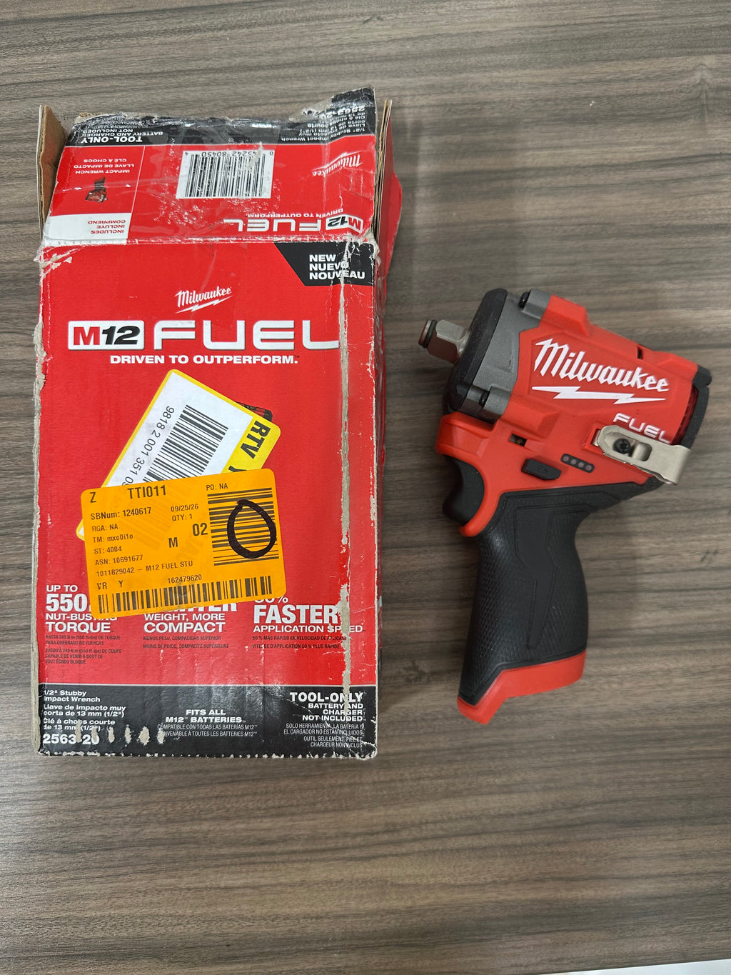 Milwaukee M12 FUEL 12V Lithium-Ion 1/2-inch Stubby Brushless Impact Wrench (Model 2563-20)