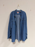 Wrangler long-sleeve blue denim button-up shirt sz 3XL
