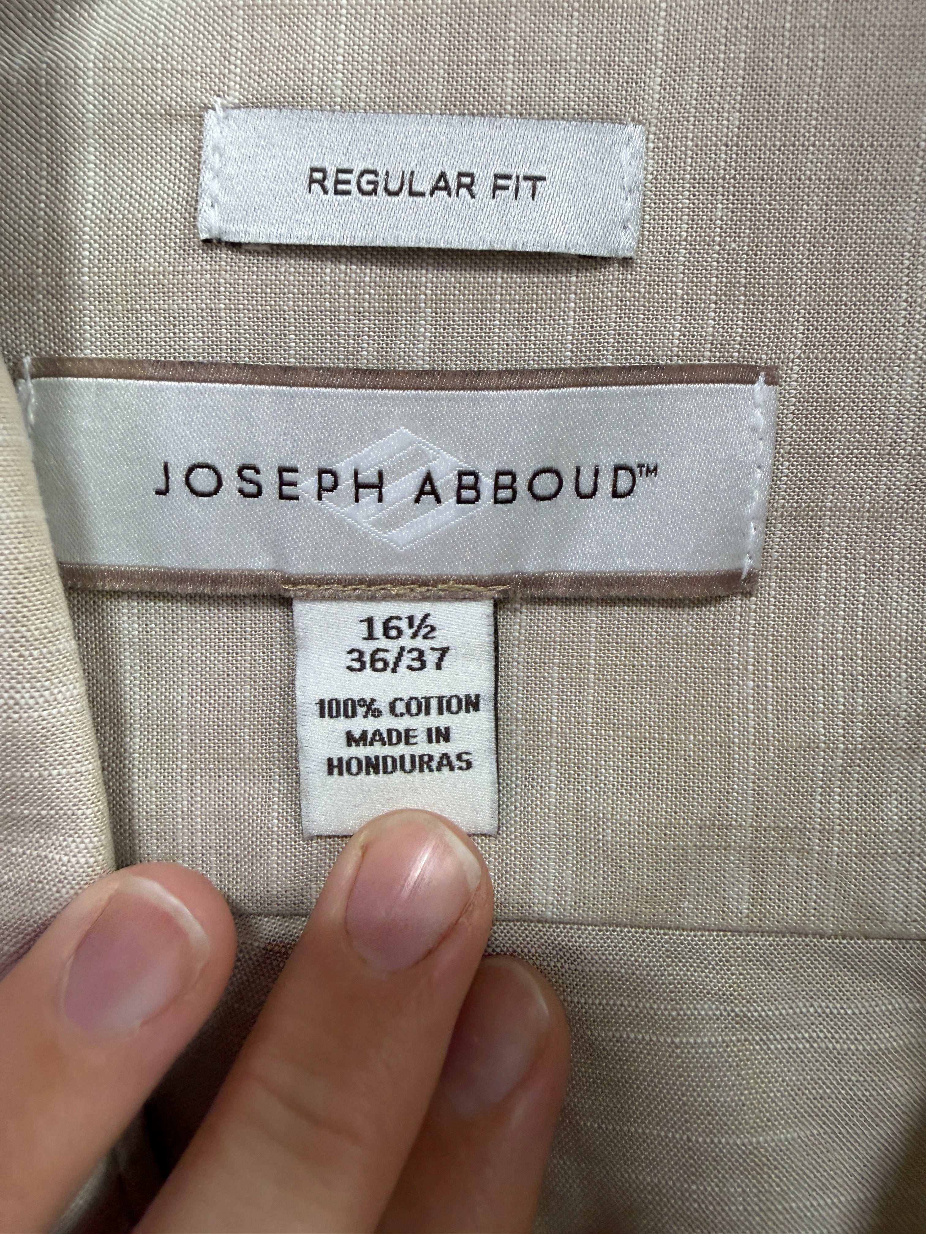 Joseph Abboud tan long-sleeve button-up shirt men's sz 36/37
