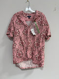 Club Room men's pink medallion-print camp-collar resort shirt sz L