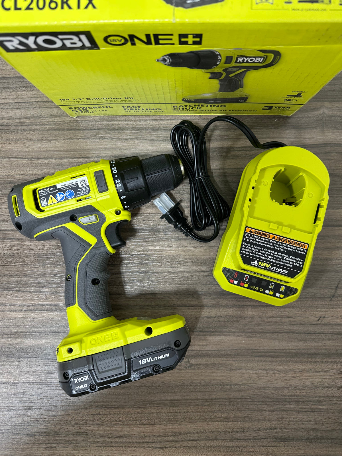 RYOBI ONE+ 18V Lithium-Ion 1/2-inch Drill/Driver Kit (Model PCL206K1X)