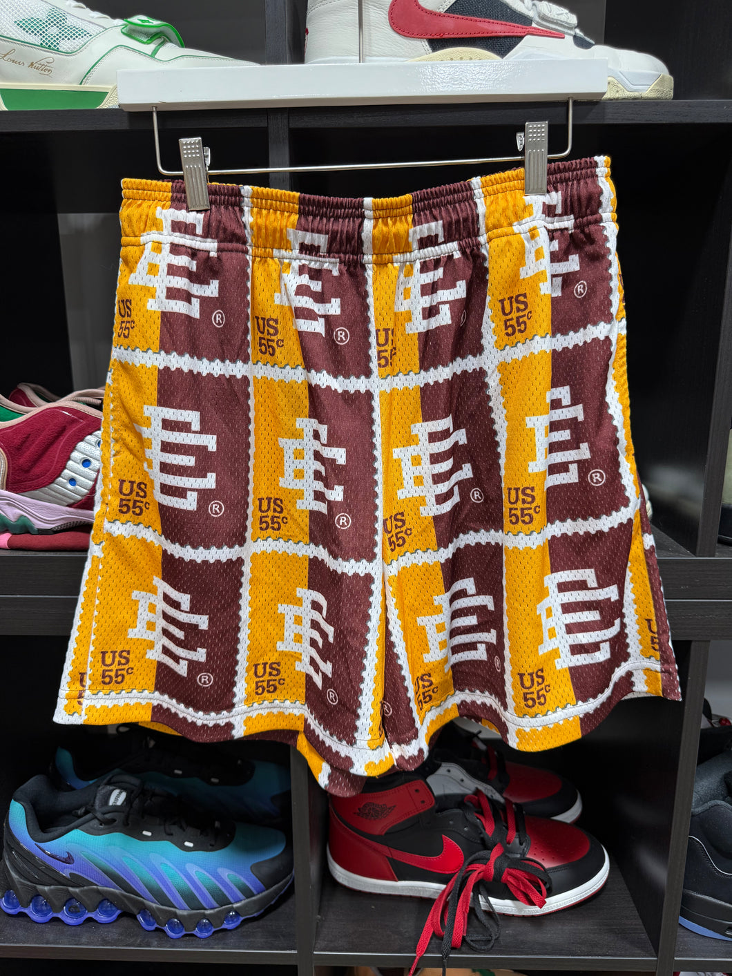 Eric Emanuel Shorts Yellow/Burgundy/Multi E Sz XL