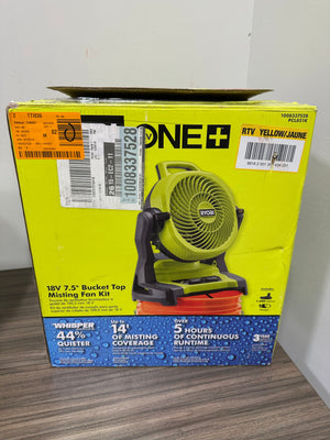 RYOBI ONE+ 18V WHISPER SERIES 7.5-inch Bucket Top Misting Fan Kit (Model PCL851K)