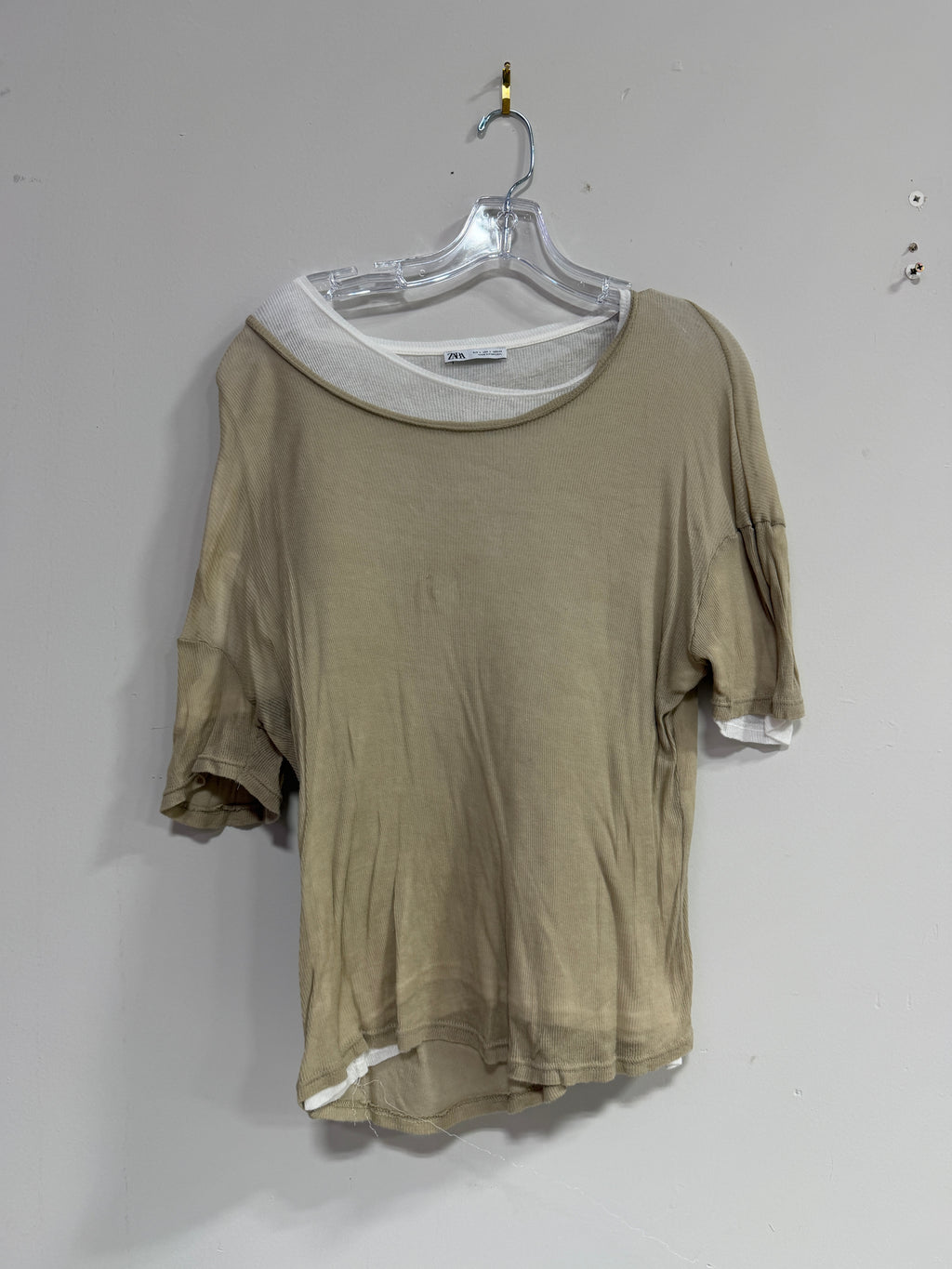 Zara layered short-sleeve tee women's sz L