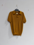 J.Crew vintage mustard-yellow textured knit mesh polo men's sz M