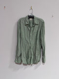 J.Crew green long-sleeve linen button-down shirt men's Sz L