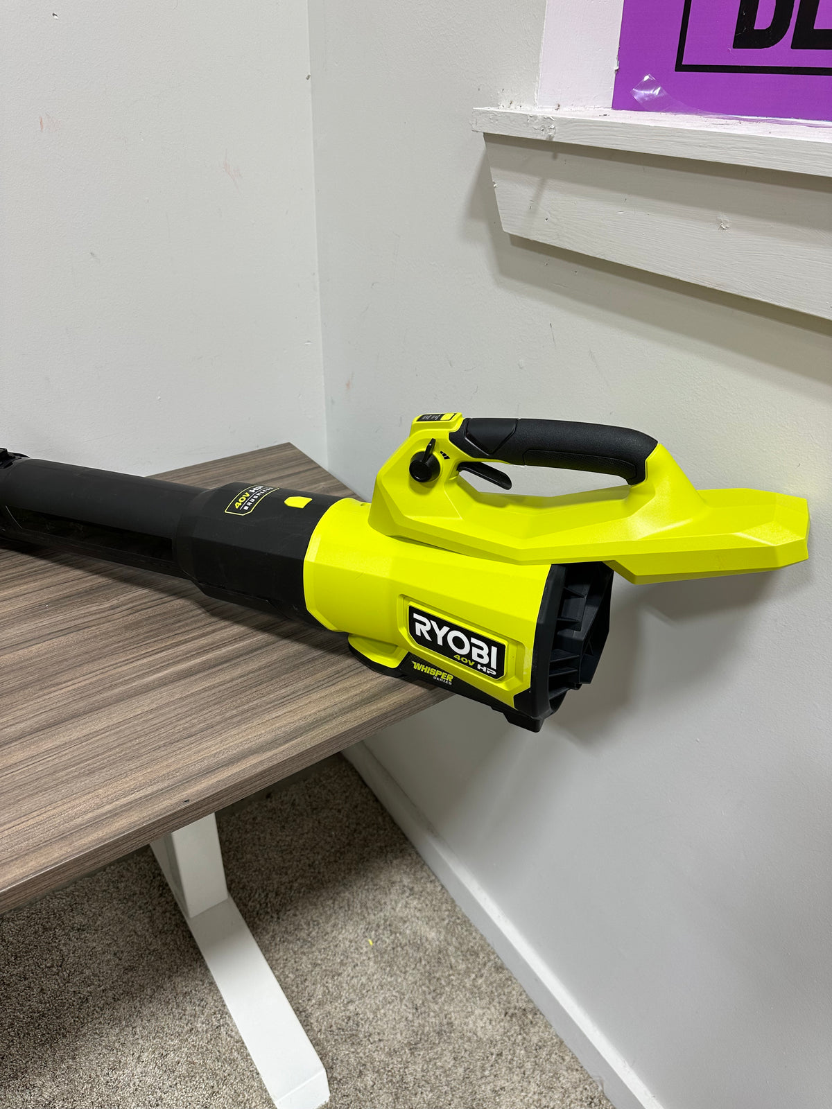 NO BATTERY RYOBI 40V HP Brushless WHISPER SERIES Cordless Jet Fan Leaf Blower Kit (READ - Battery For Parts)