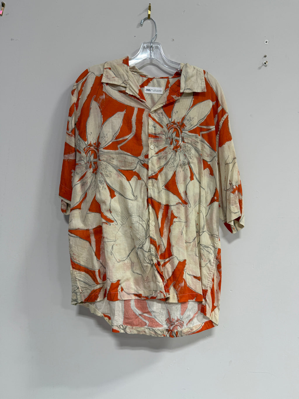 Zara short-sleeve floral resort shirt Sz XL