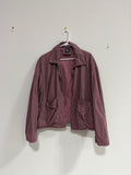 Zara plum-purple zip-up collared utility jacket sz L