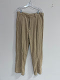 Zara relaxed-fit beige linen-blend pleated men's trousers Sz 32