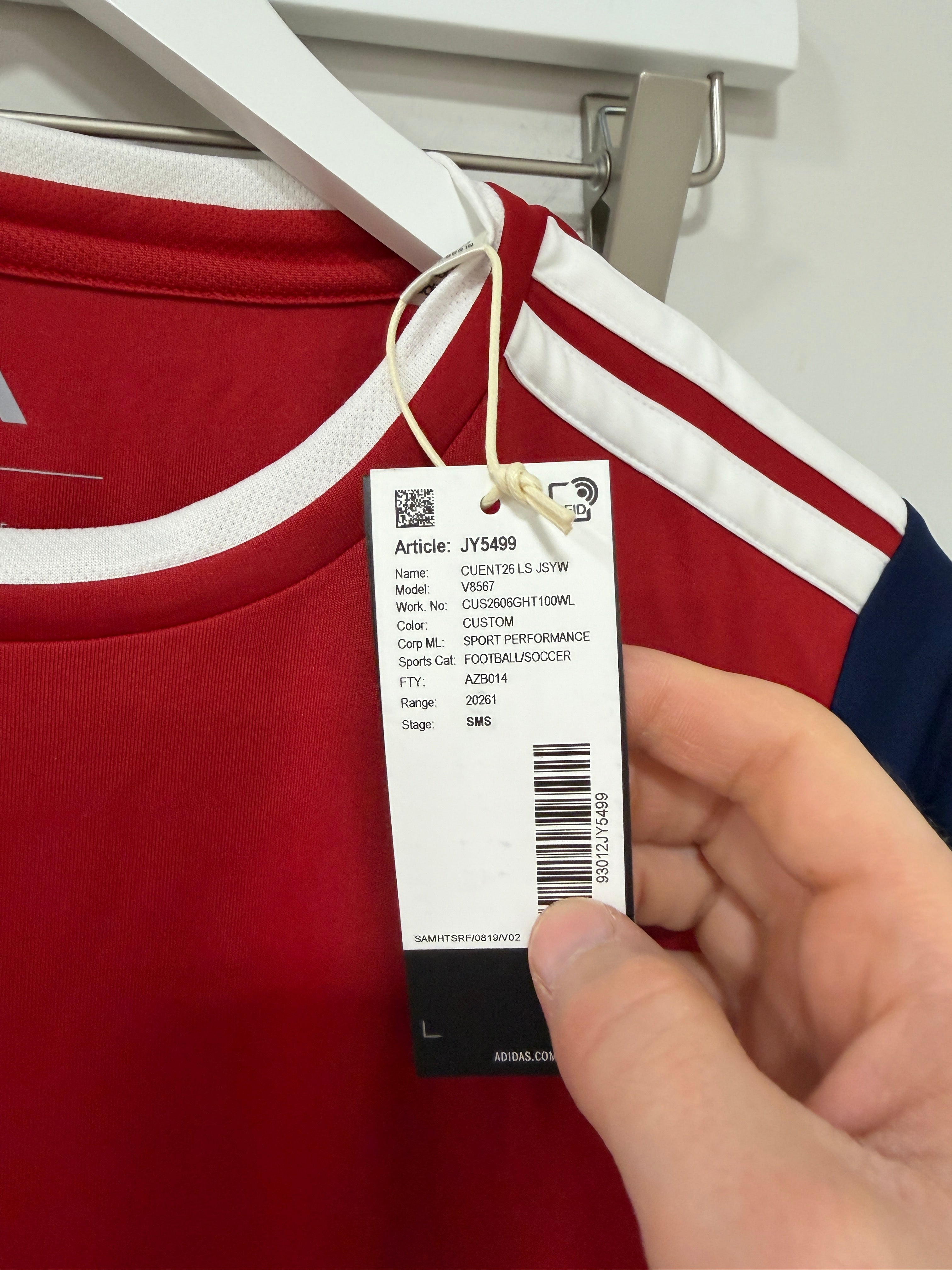 Adidas Cuent26 Long Sleeve Jersey Sz M Mens