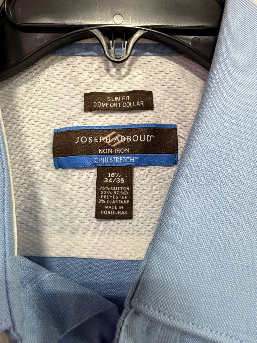 Blue Kenneth Cole Reaction slim-fit long-sleeve dress shirt men's sz 16.5 34/35