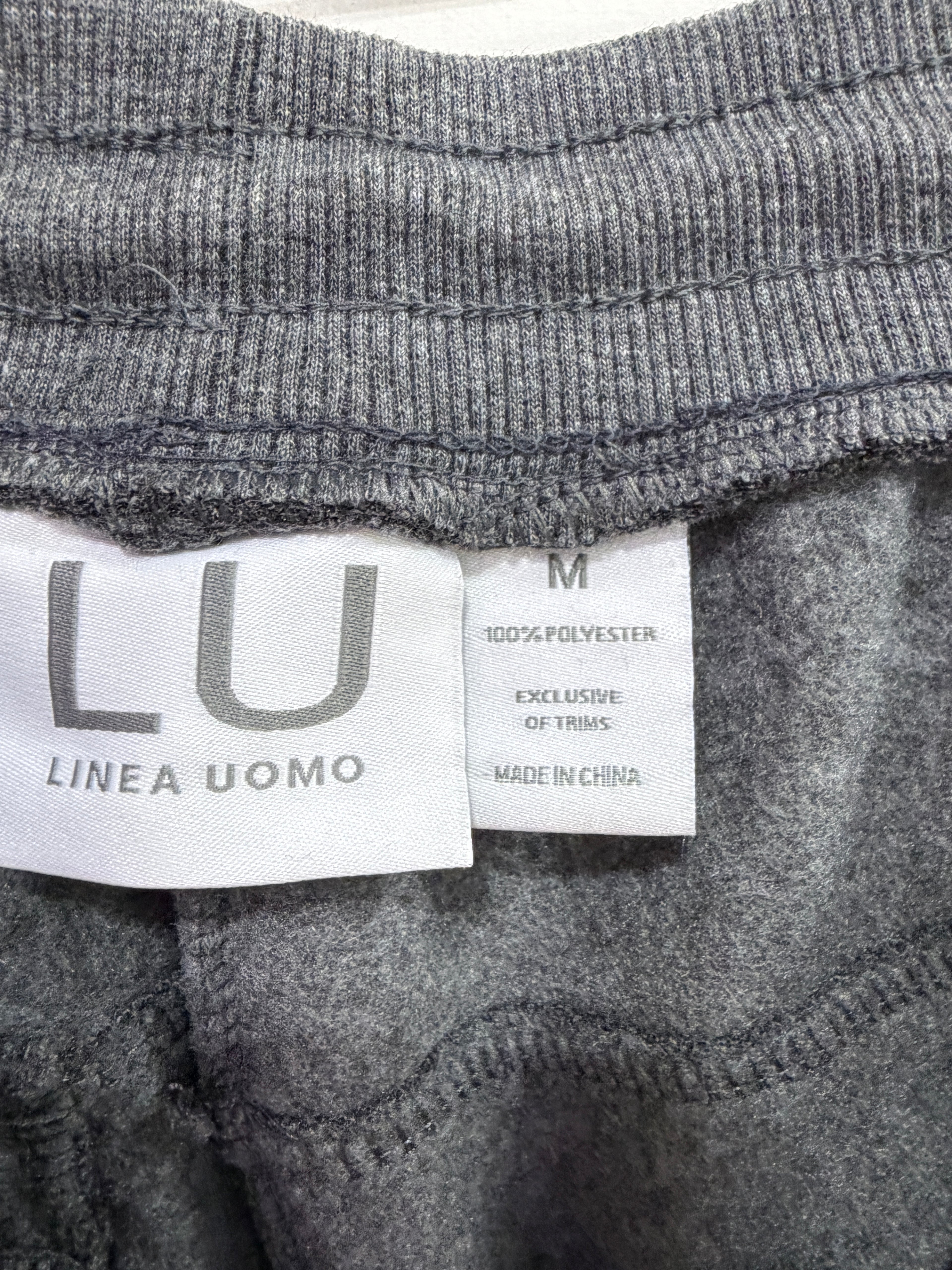Linea Uomo charcoal grey fleece cargo sweatpants sz M