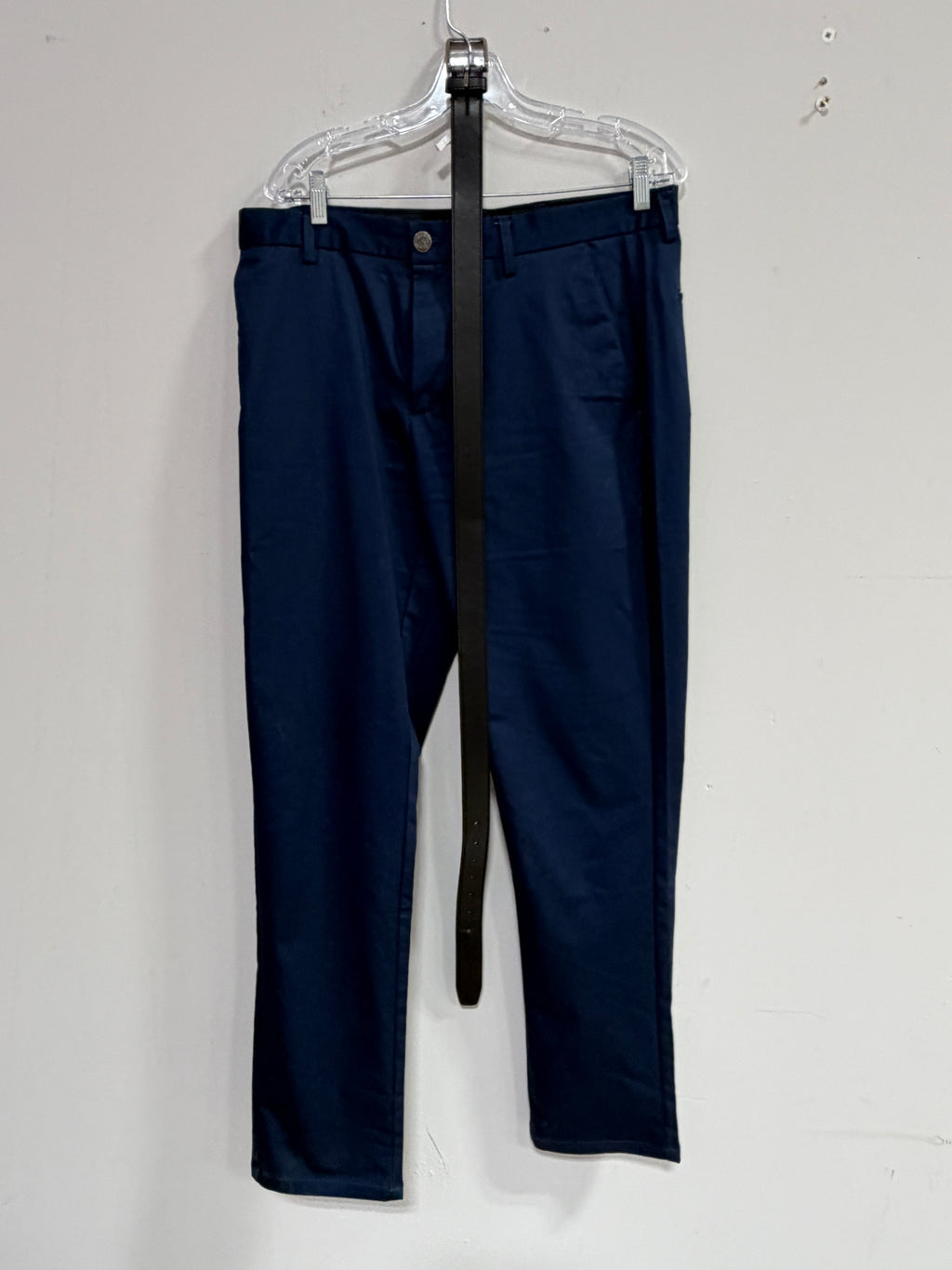 Stacy adams classic navy blue men's chino trousers sz 34W/32 & black goodfellows belt sz M