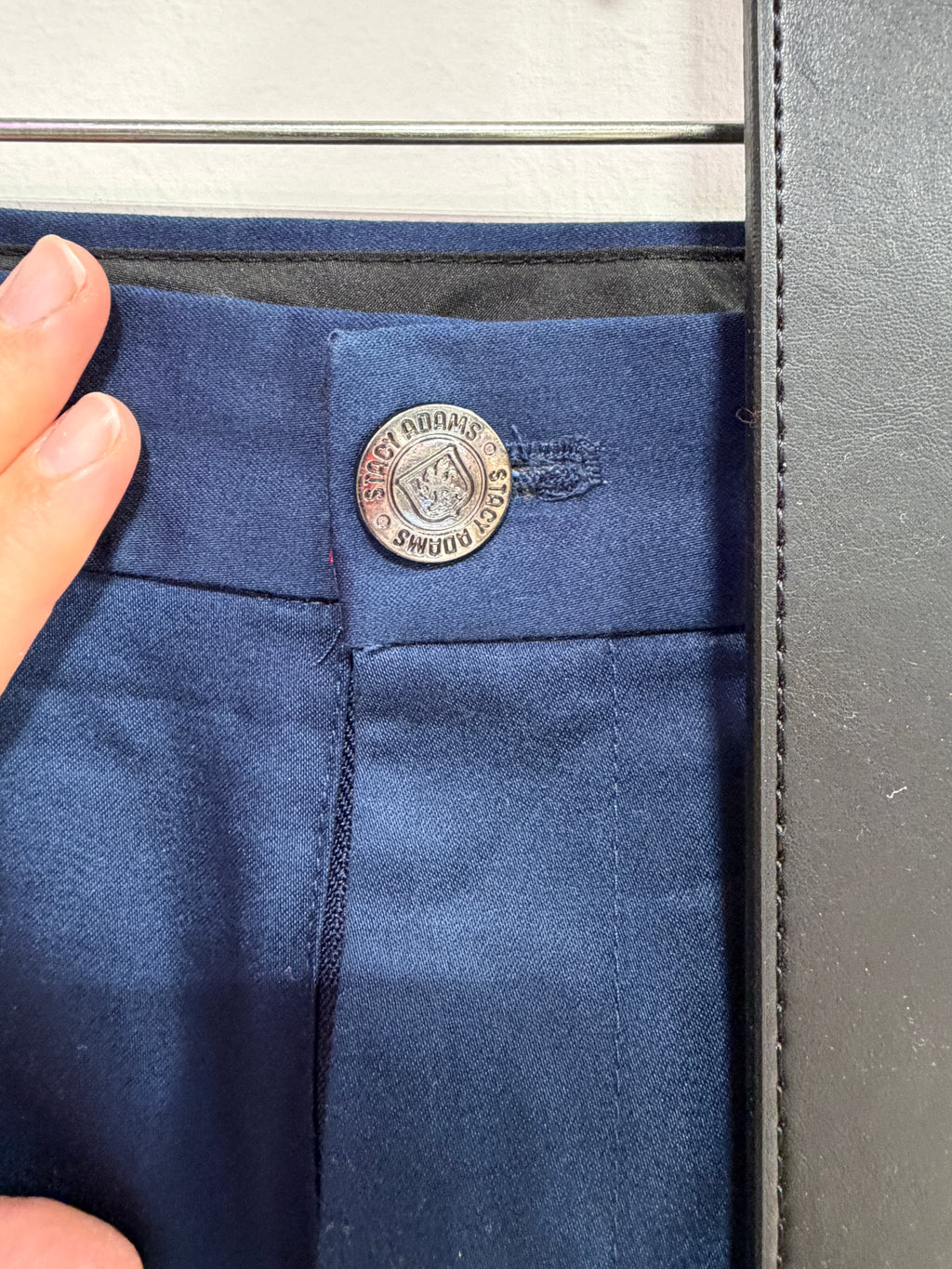 Stacy adams classic navy blue men's chino trousers sz 34W/32 & black goodfellows belt sz M