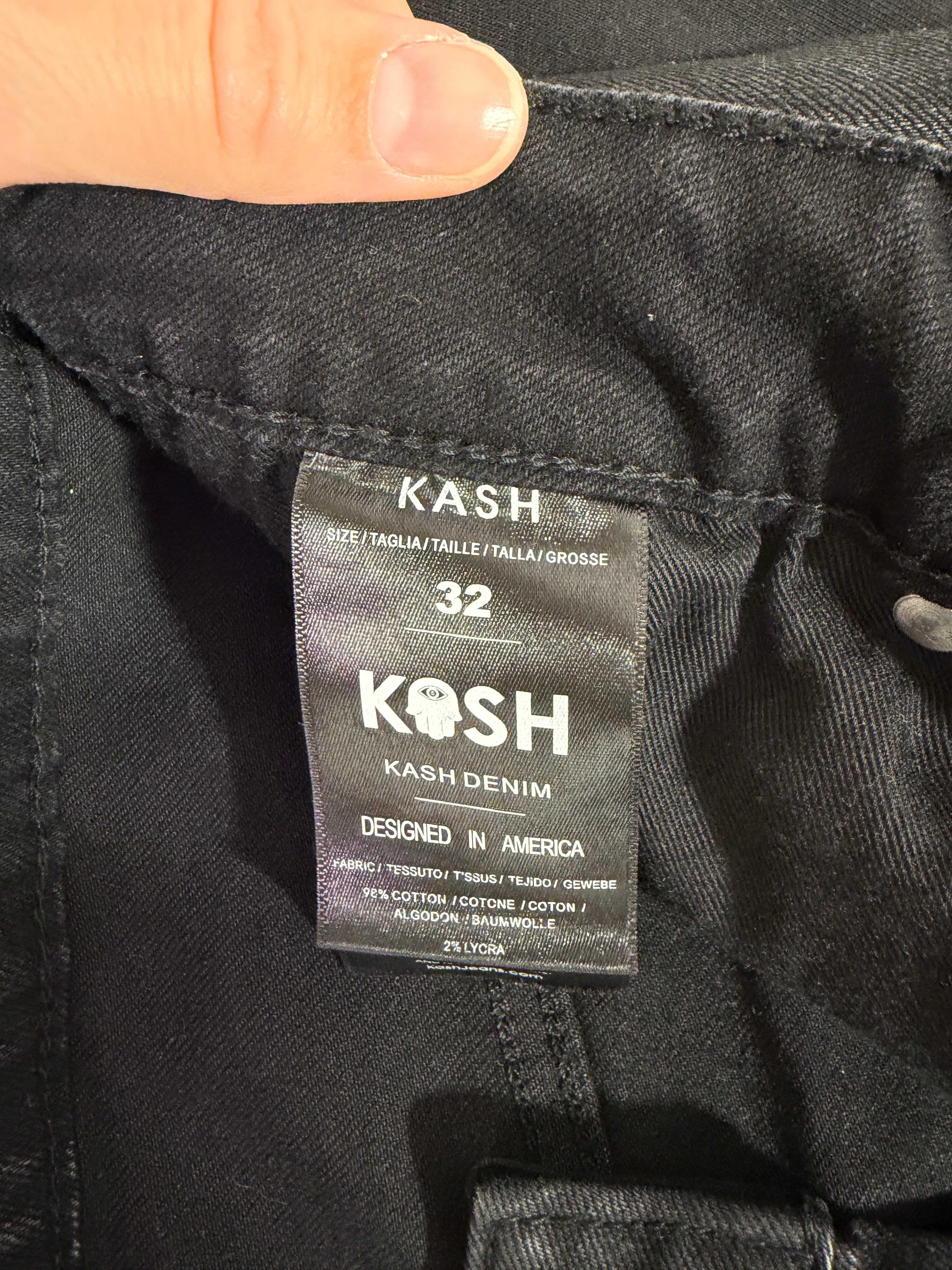Kash denim black wax skinny jeans men's sz 32
