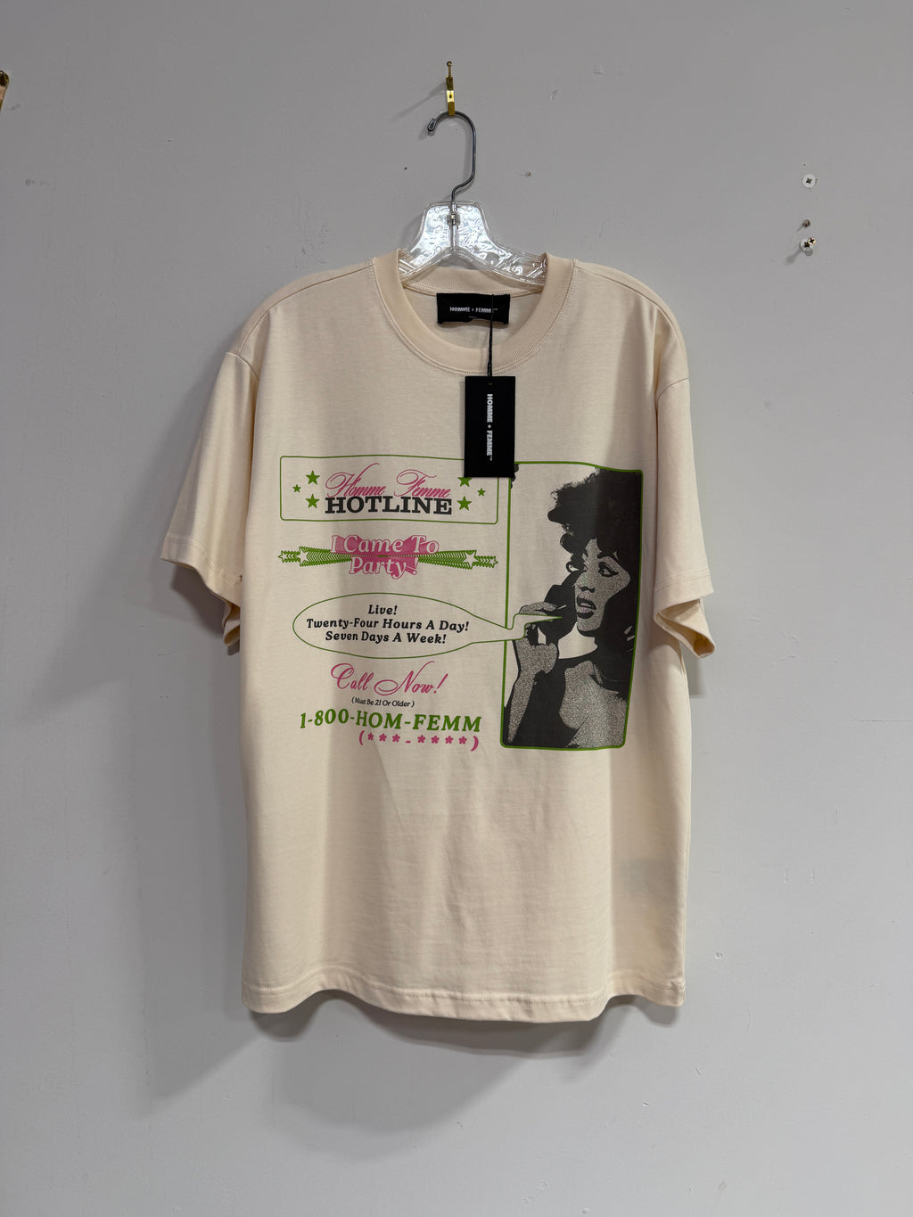 Homme Femme Call Now Tee Sz S