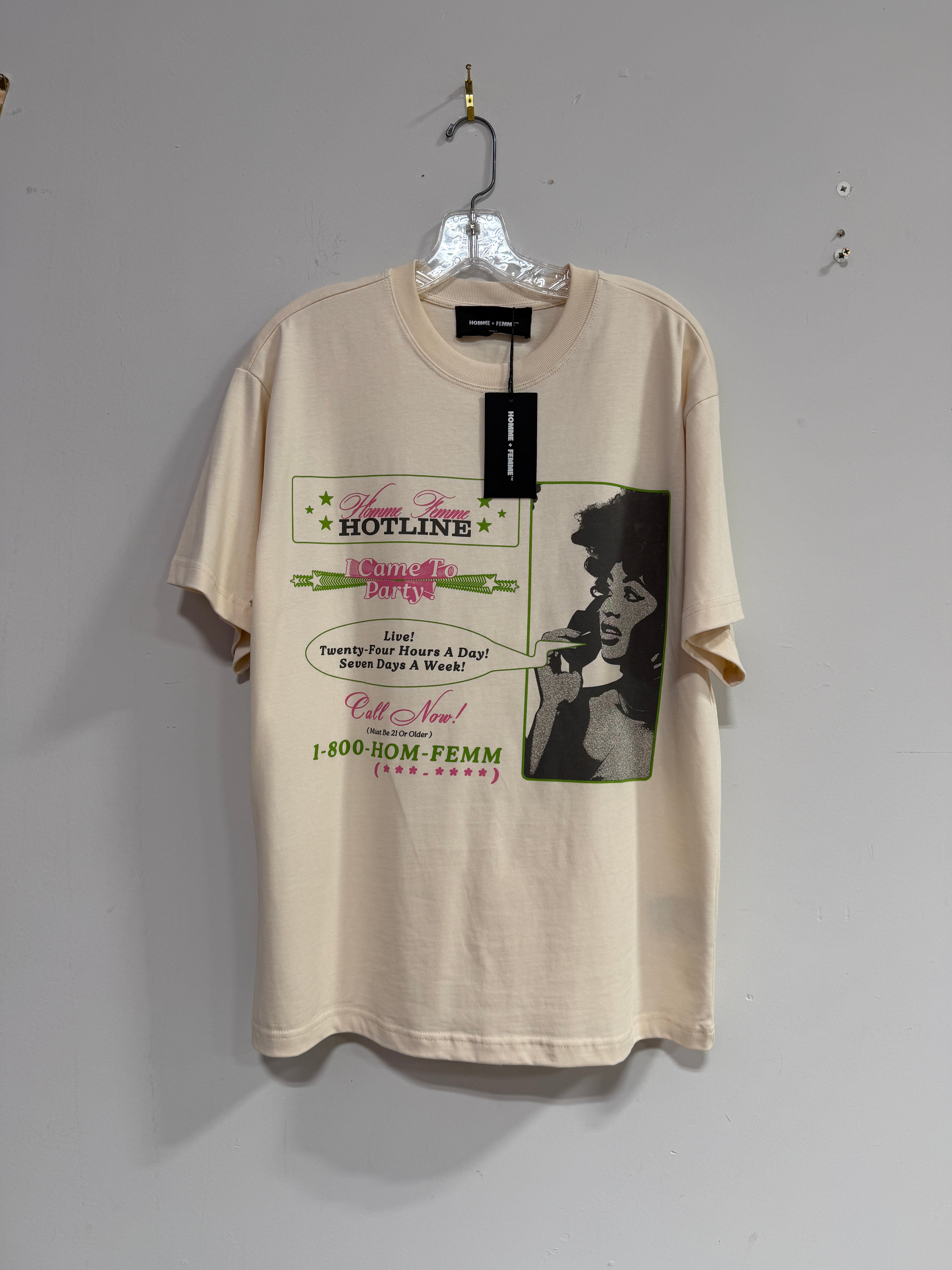 Homme Femme Call Now Tee Sz S