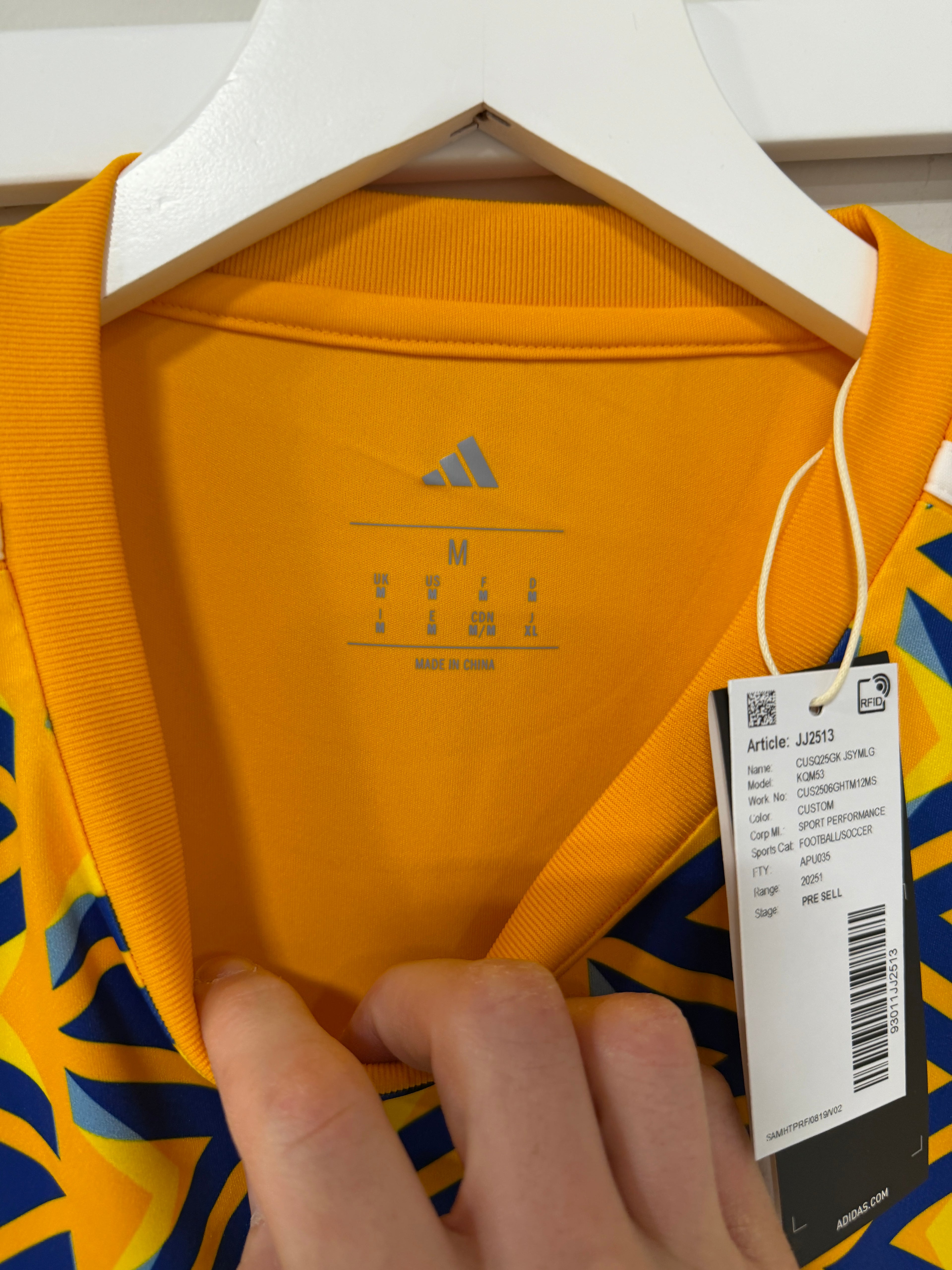 Adidas Custom Goalkeeper Jersey Men's Sz M