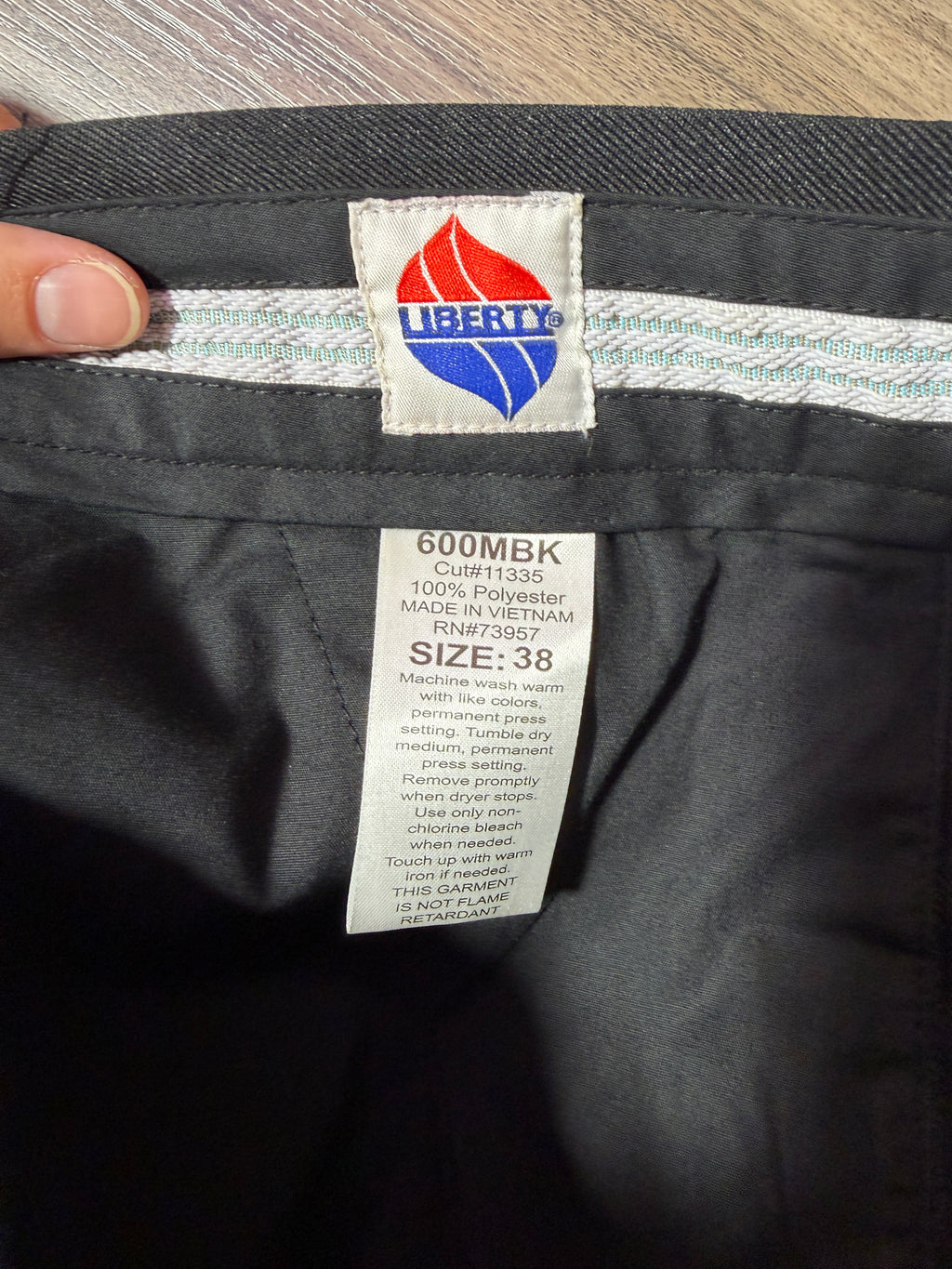 Security uniform: trousers (sz 38), button-down shirt (sz XL), & utility belt