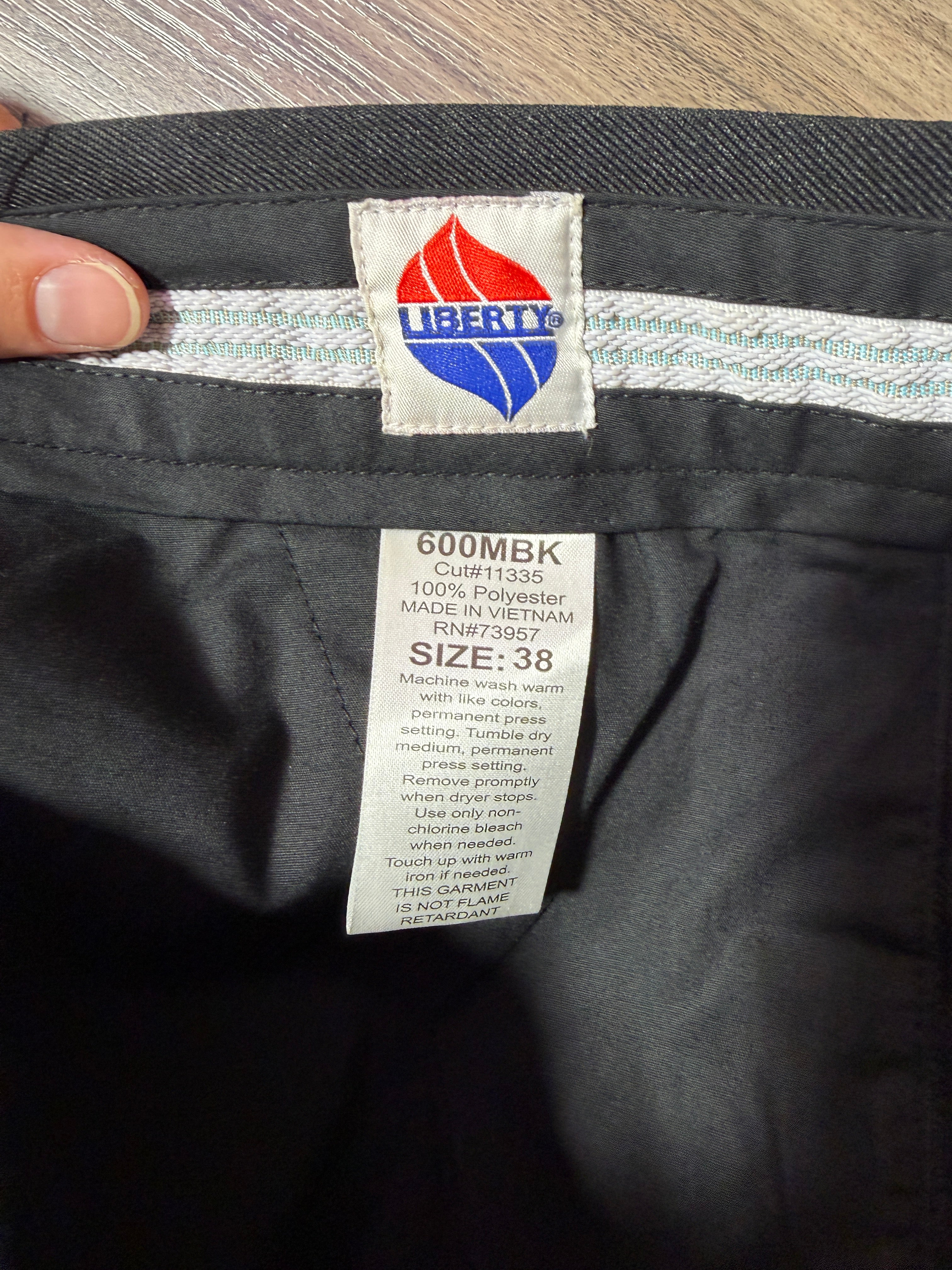 Security uniform: trousers (sz 38), button-down shirt (sz XL), & utility belt