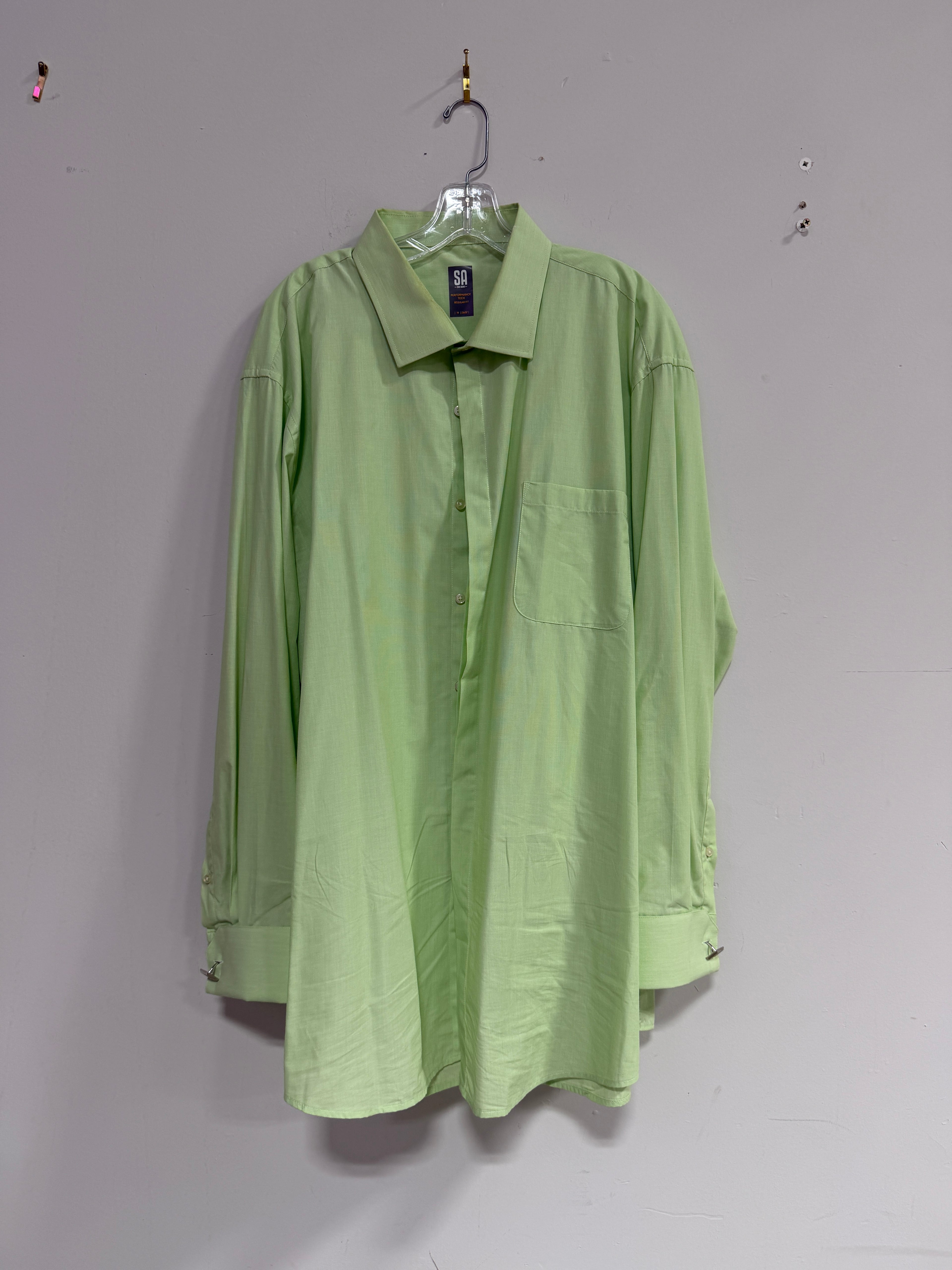 Stacy Adams Performance Tech regular fit dress shirt sz 19 with 36/37 sleeve length