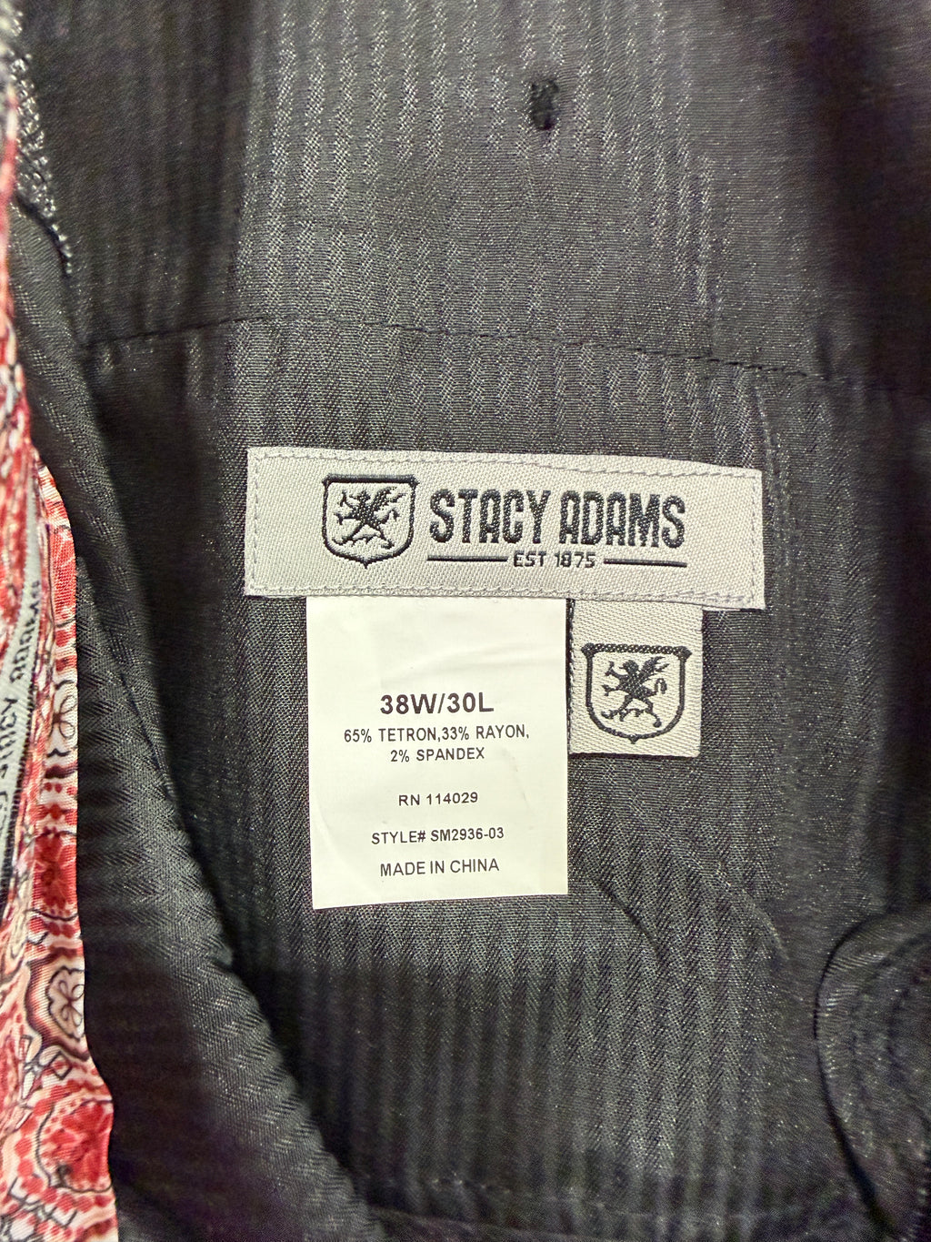 double-breasted suit with a textured plaid pattern sz 46R