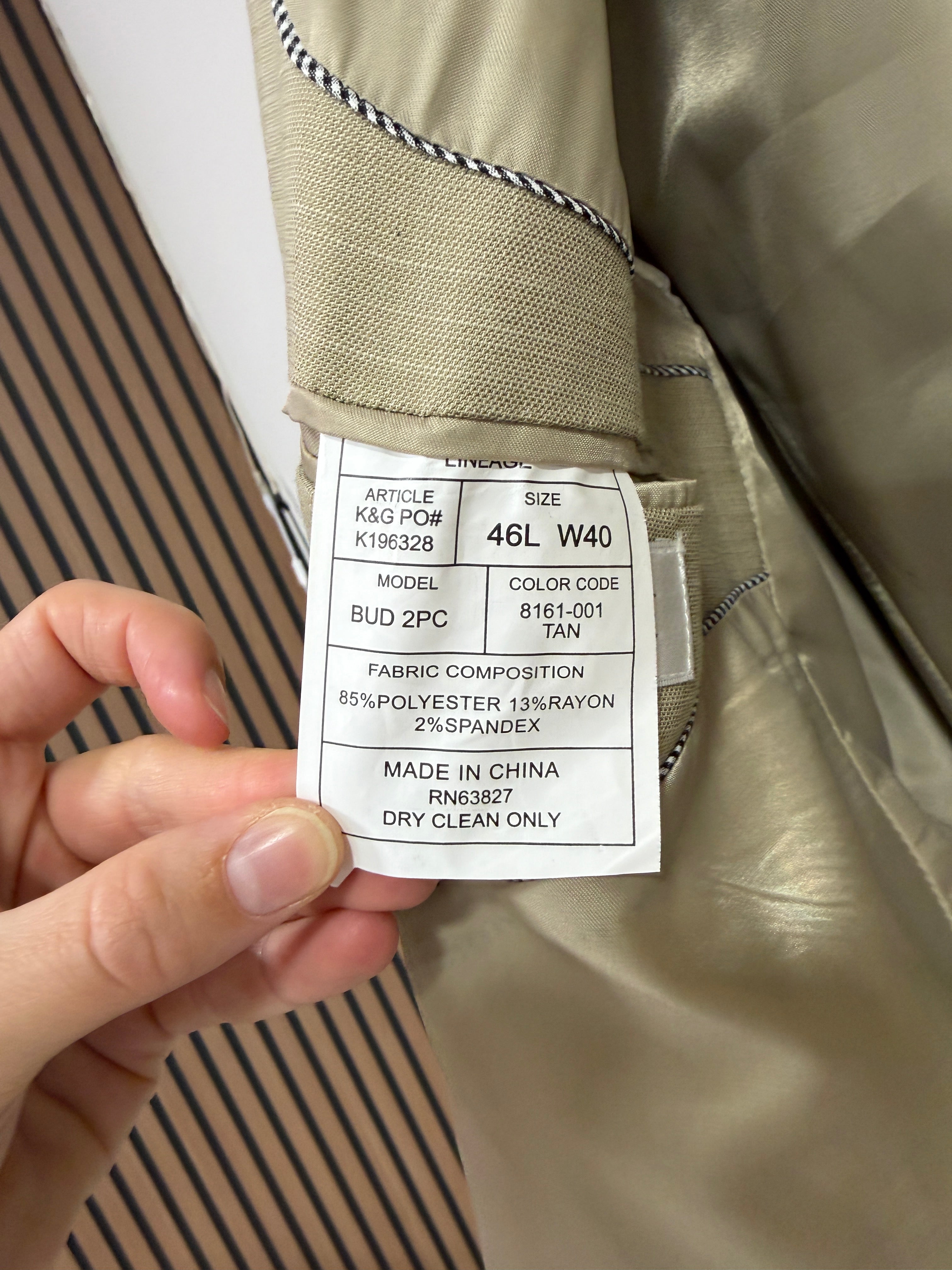 Lineage light tan men's blazer sz 46L