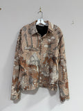 Zara contrast jacquard jacket men's sz M