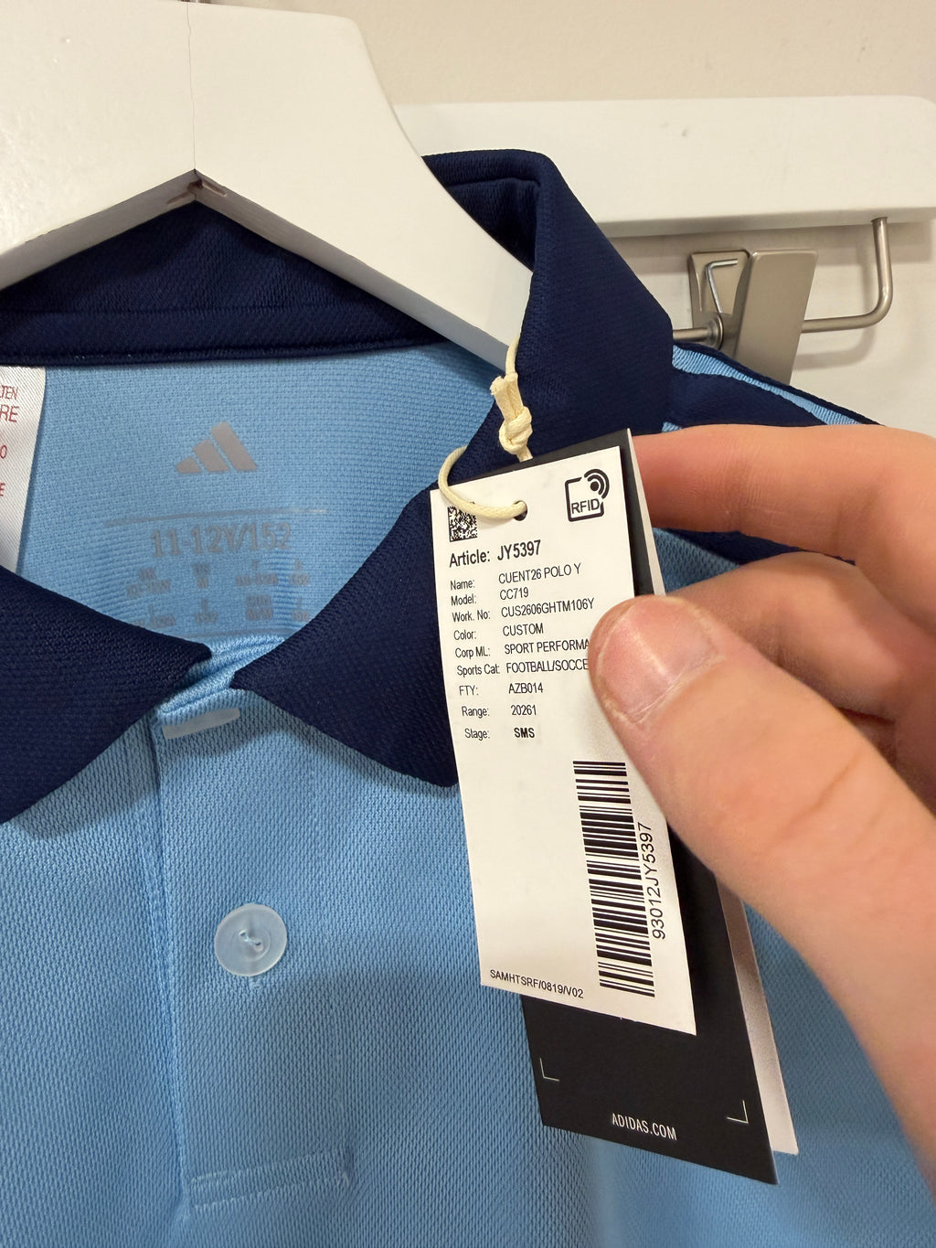 Adidas Custom Entrada 26 Polo Youth Blue