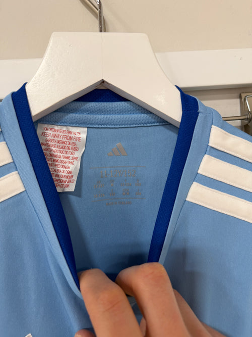 Adidas Custom Entrada 26 Sleeveless Jersey Youth Blue Sz M