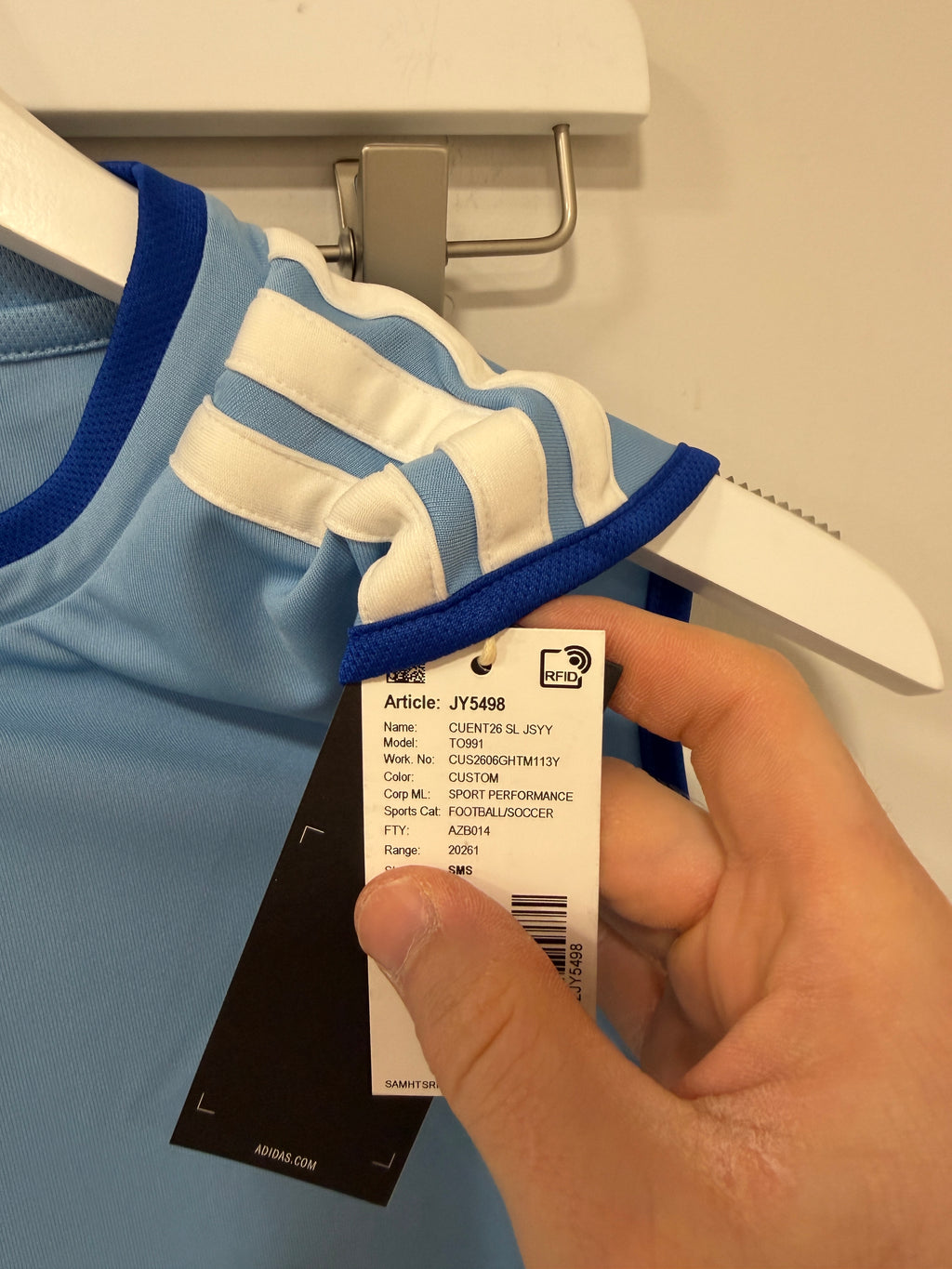 Adidas Custom Entrada 26 Sleeveless Jersey Youth Blue Sz M