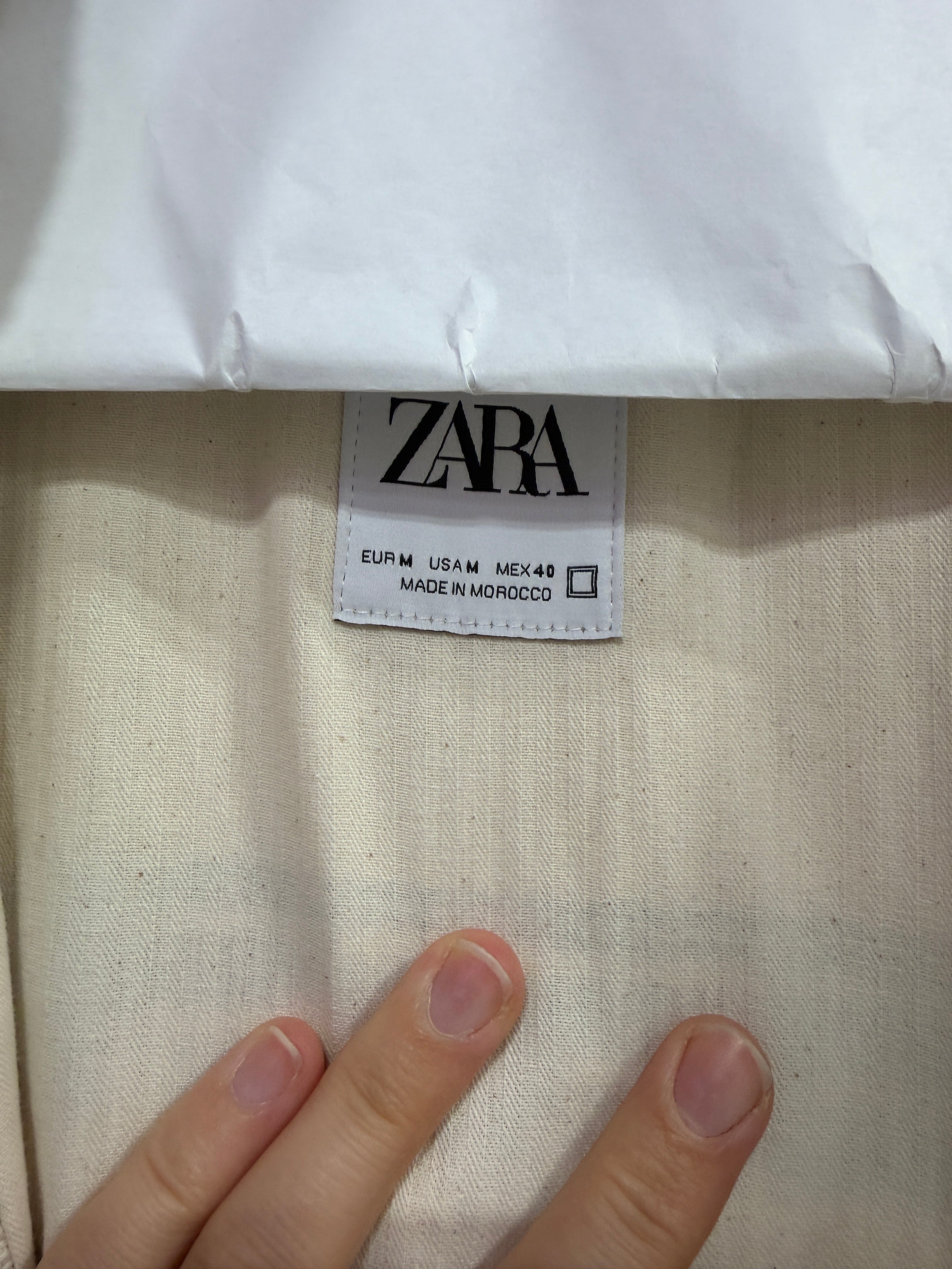 ZARA Textured Overshirt Light Jacket Zipper Size M