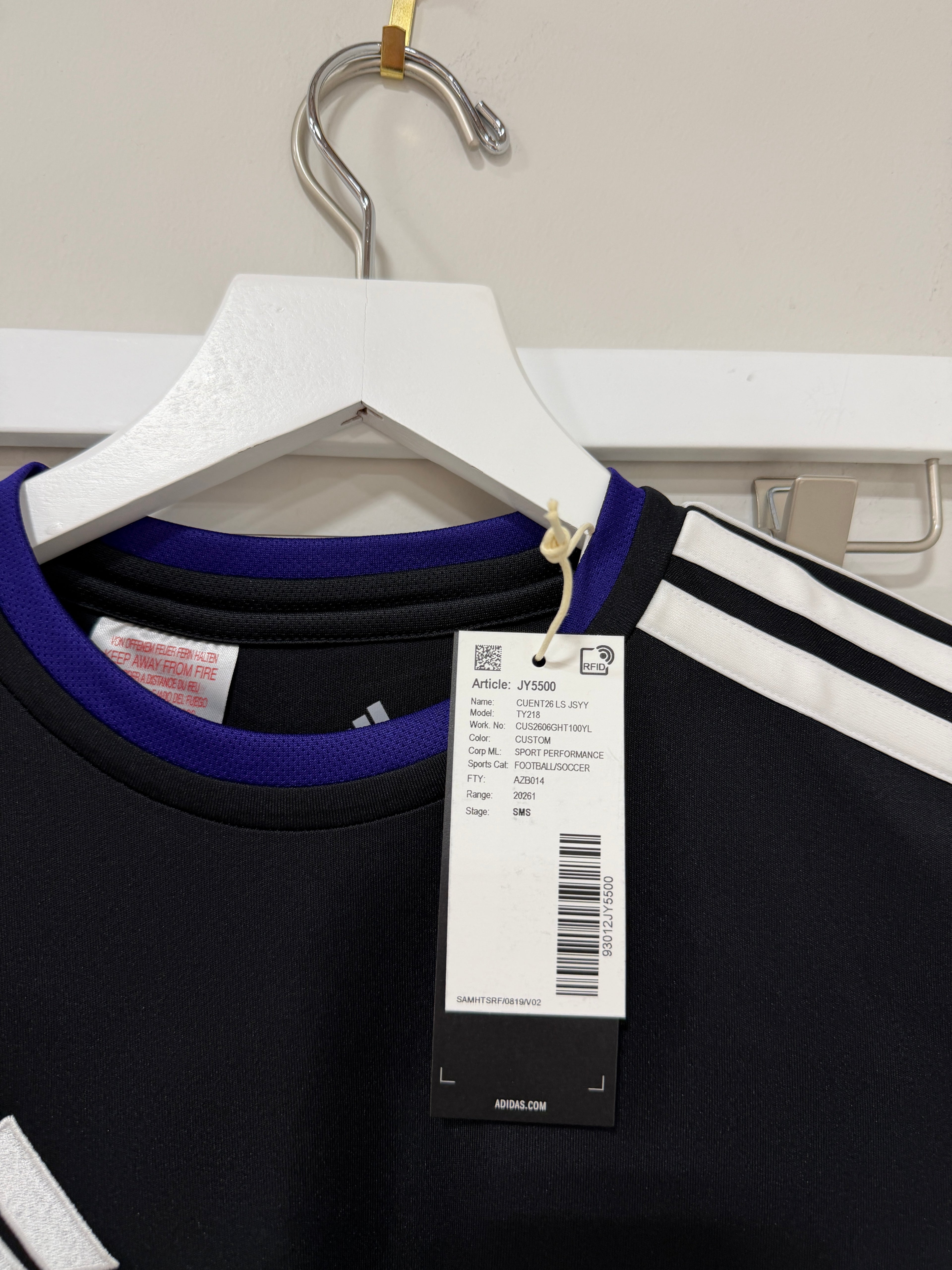 Adidas Custom Entrada 26 Long Sleeve Jersey Youth