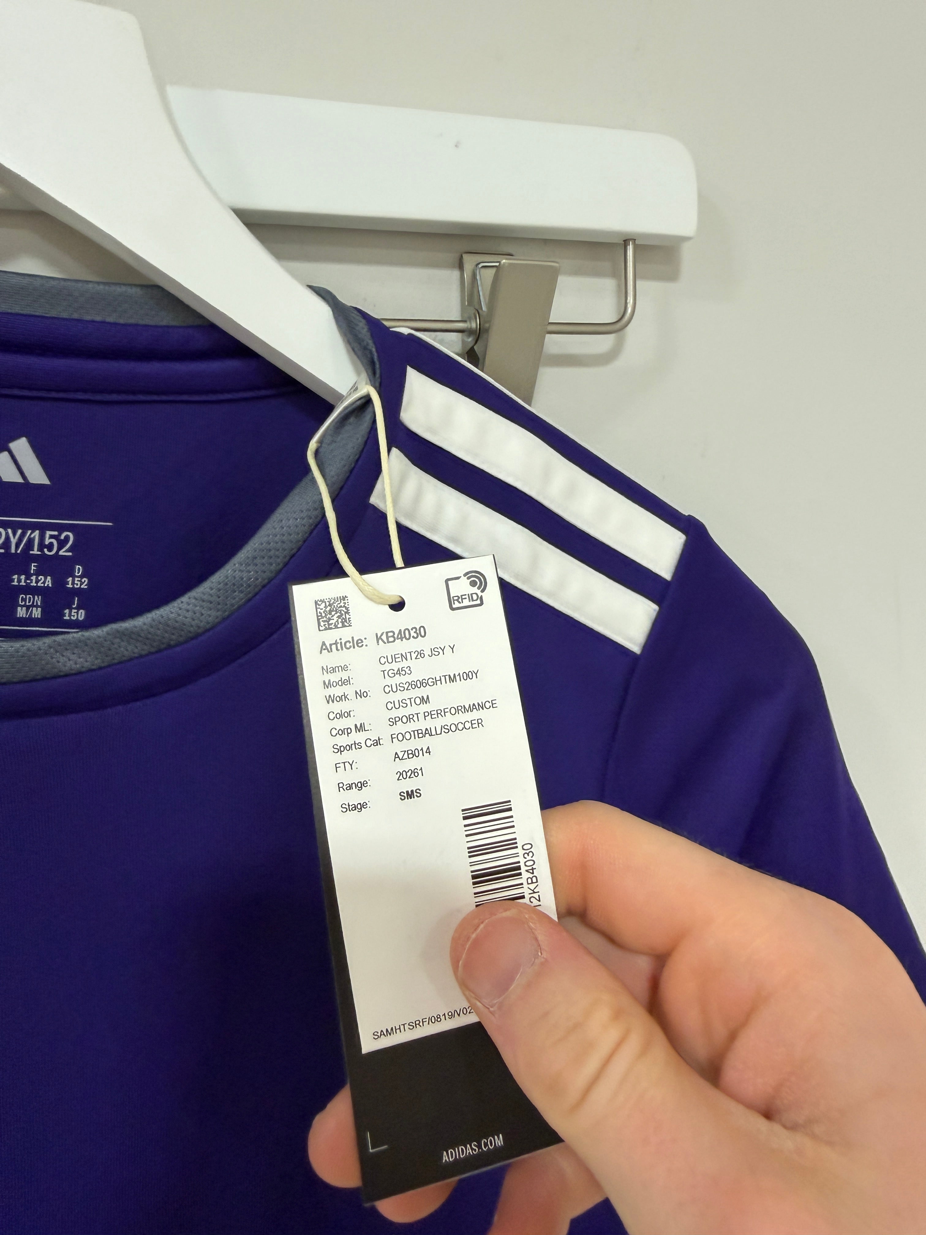 Adidas Custom Entrada 26 Jersey Youth Purple/Gray/White