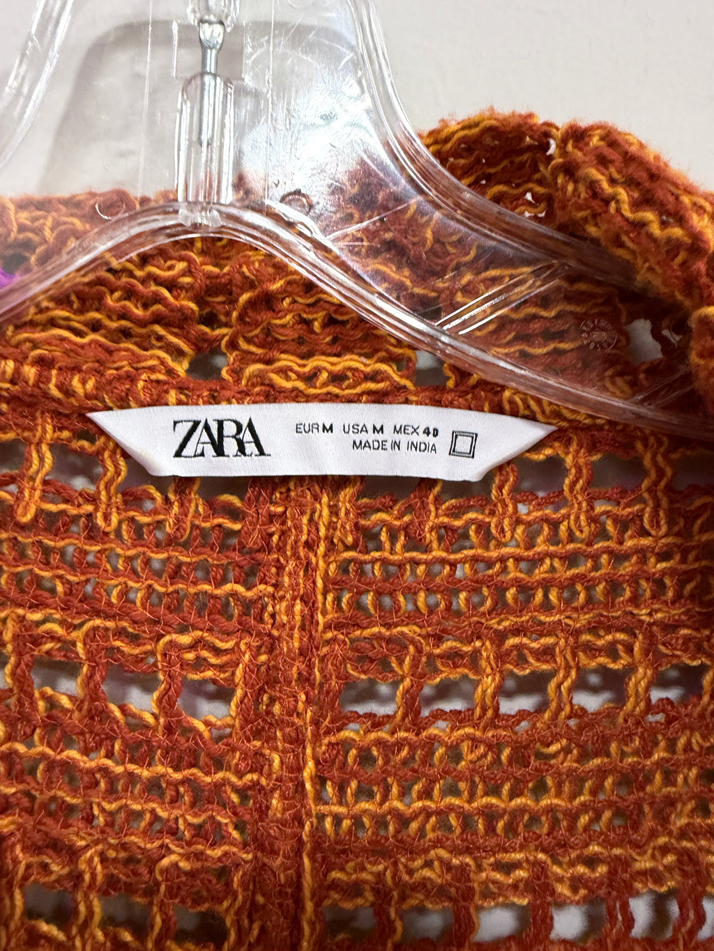 Zara short sleeve crochet shirt men's sz M