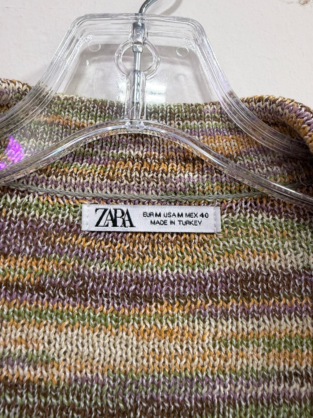 Zara striped knit button-up shirt men's sz M