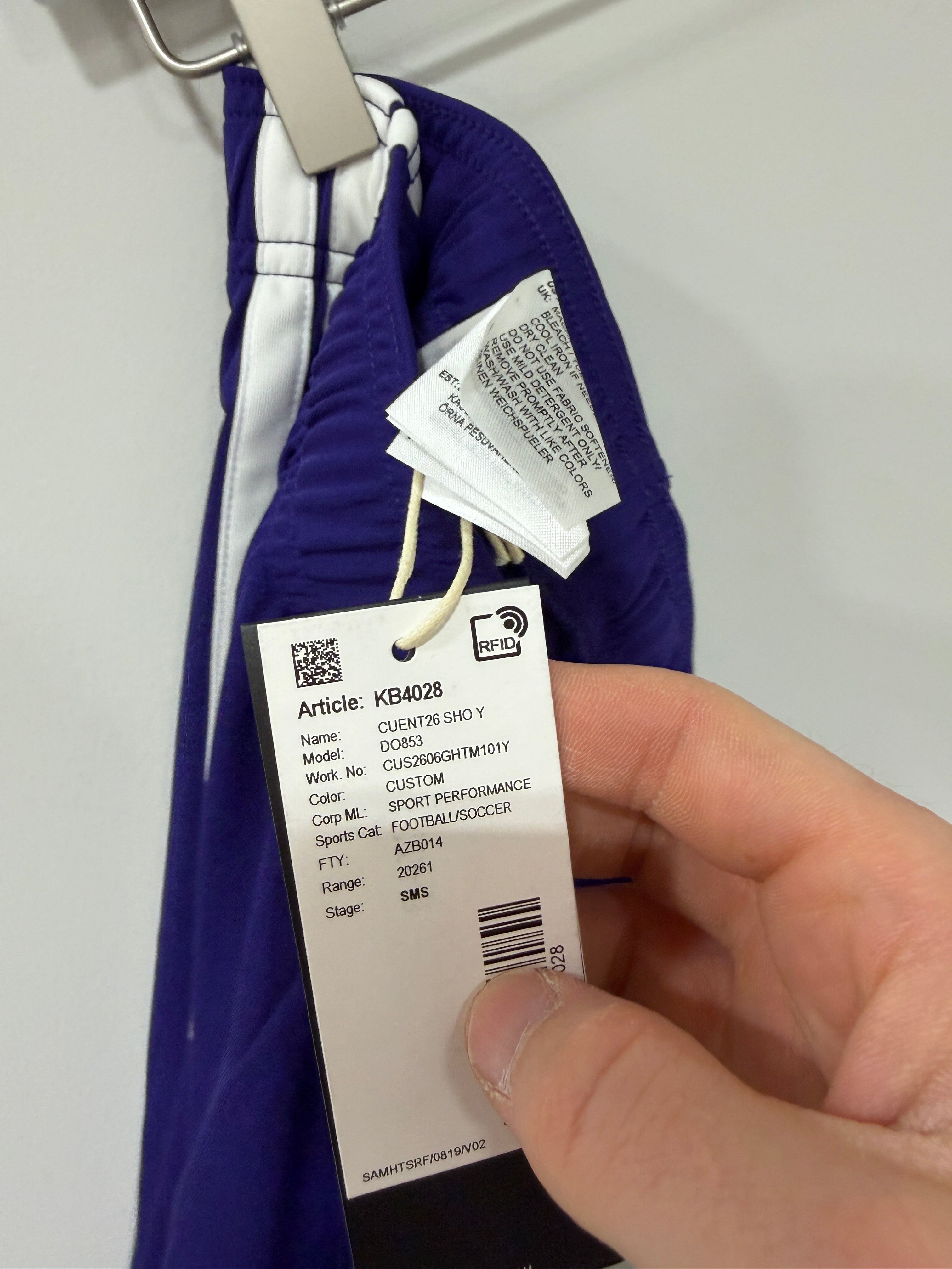 Adidas Custom Entrada 26 Shorts Youth Purple