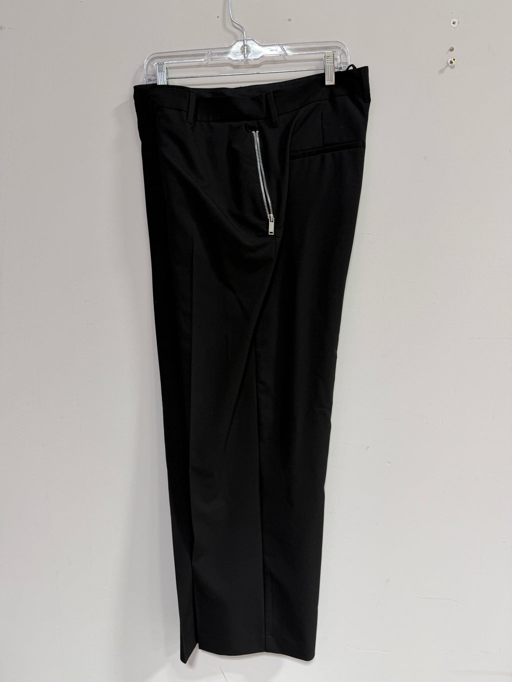 Black tailored trousers with zipper detail women's sz 32