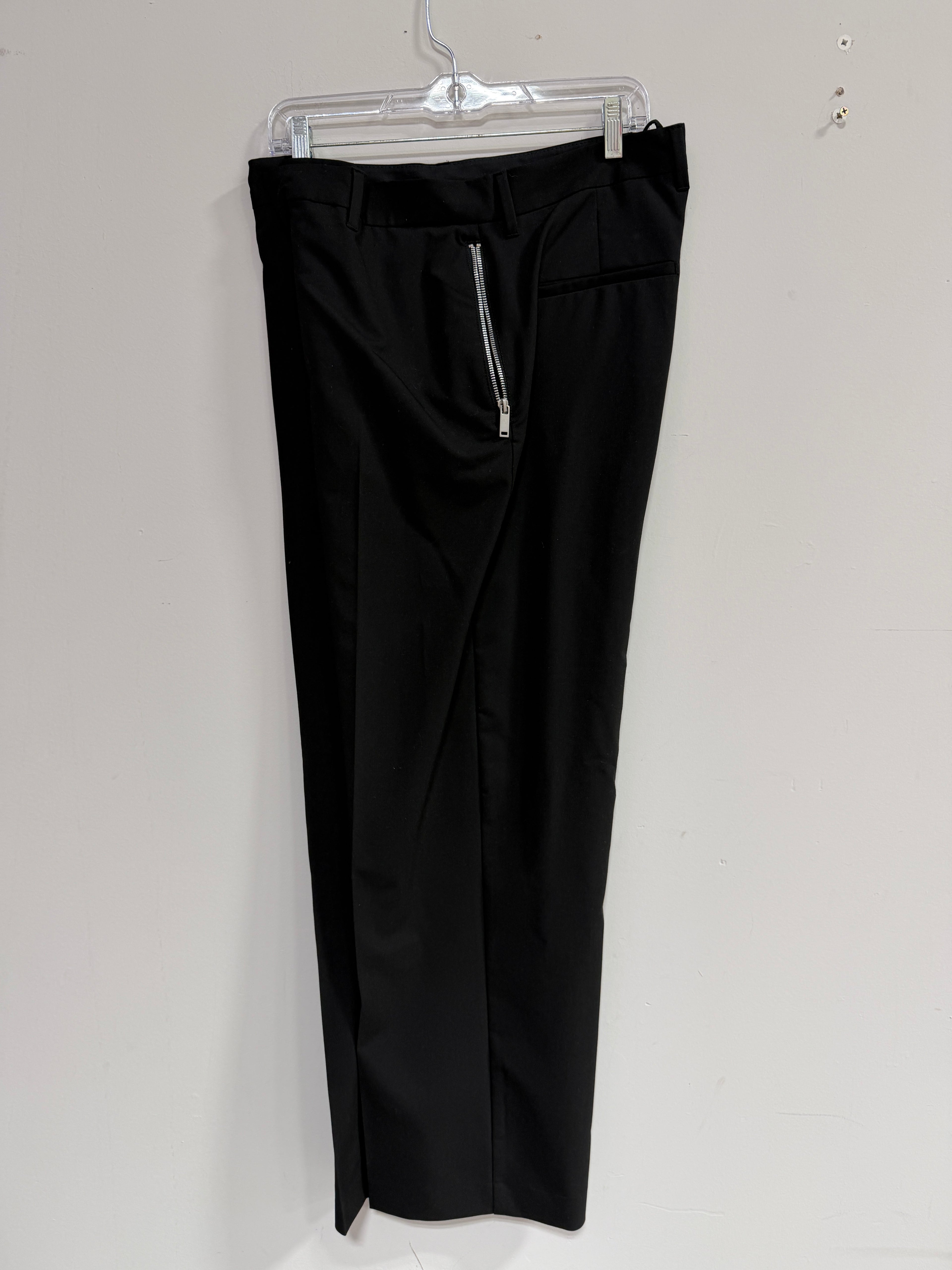 Black tailored trousers with zipper detail women's sz 32