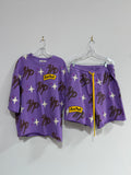 Hyde Park Puff the Magic Pattern Shirt (Purple) sz M top/S shorts