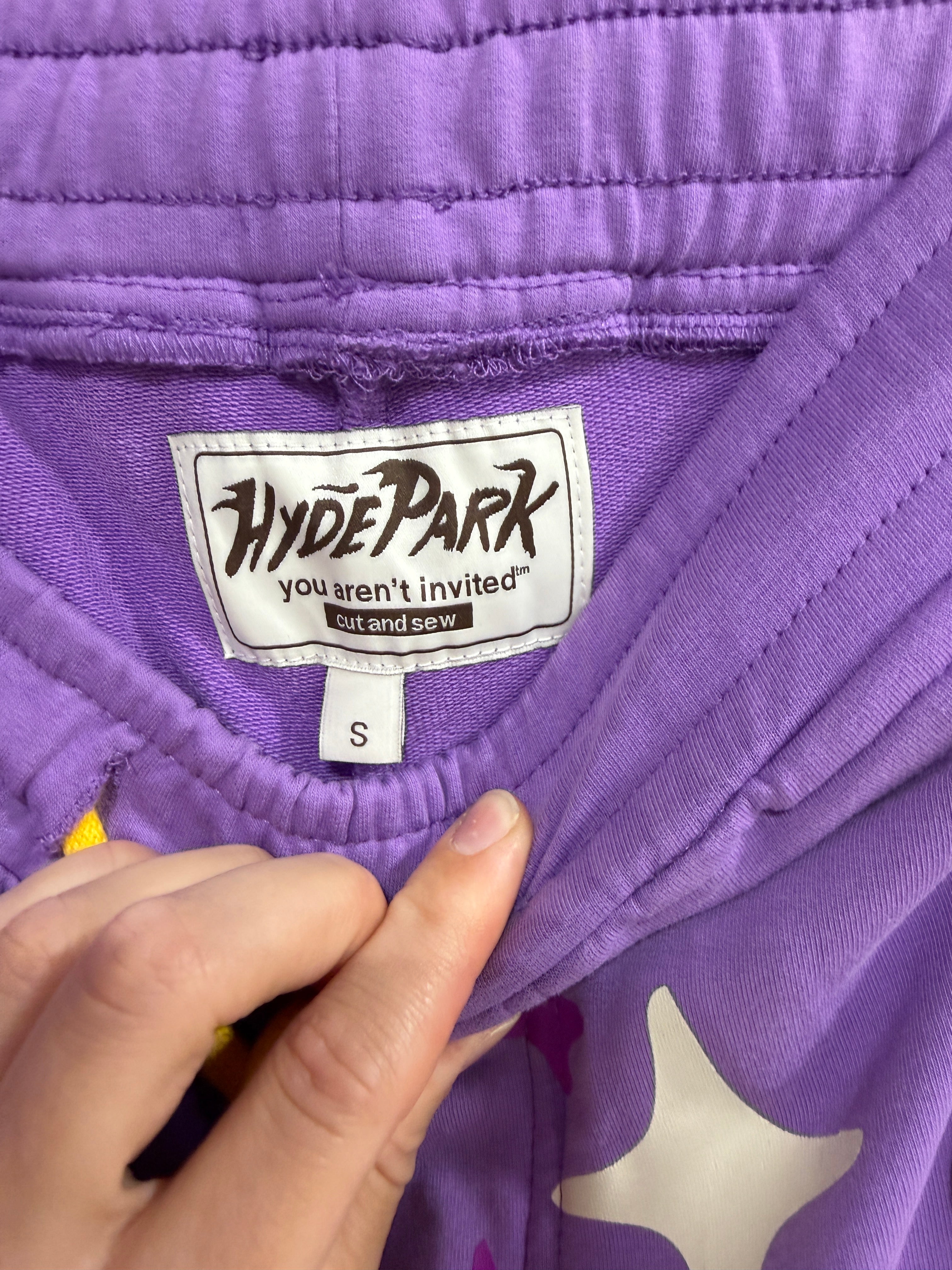 Hyde Park Puff the Magic Pattern Shirt (Purple) sz M top/S shorts