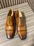 La Milano Lorenzo Cap Toe Oxfords in cognac men's sz 15