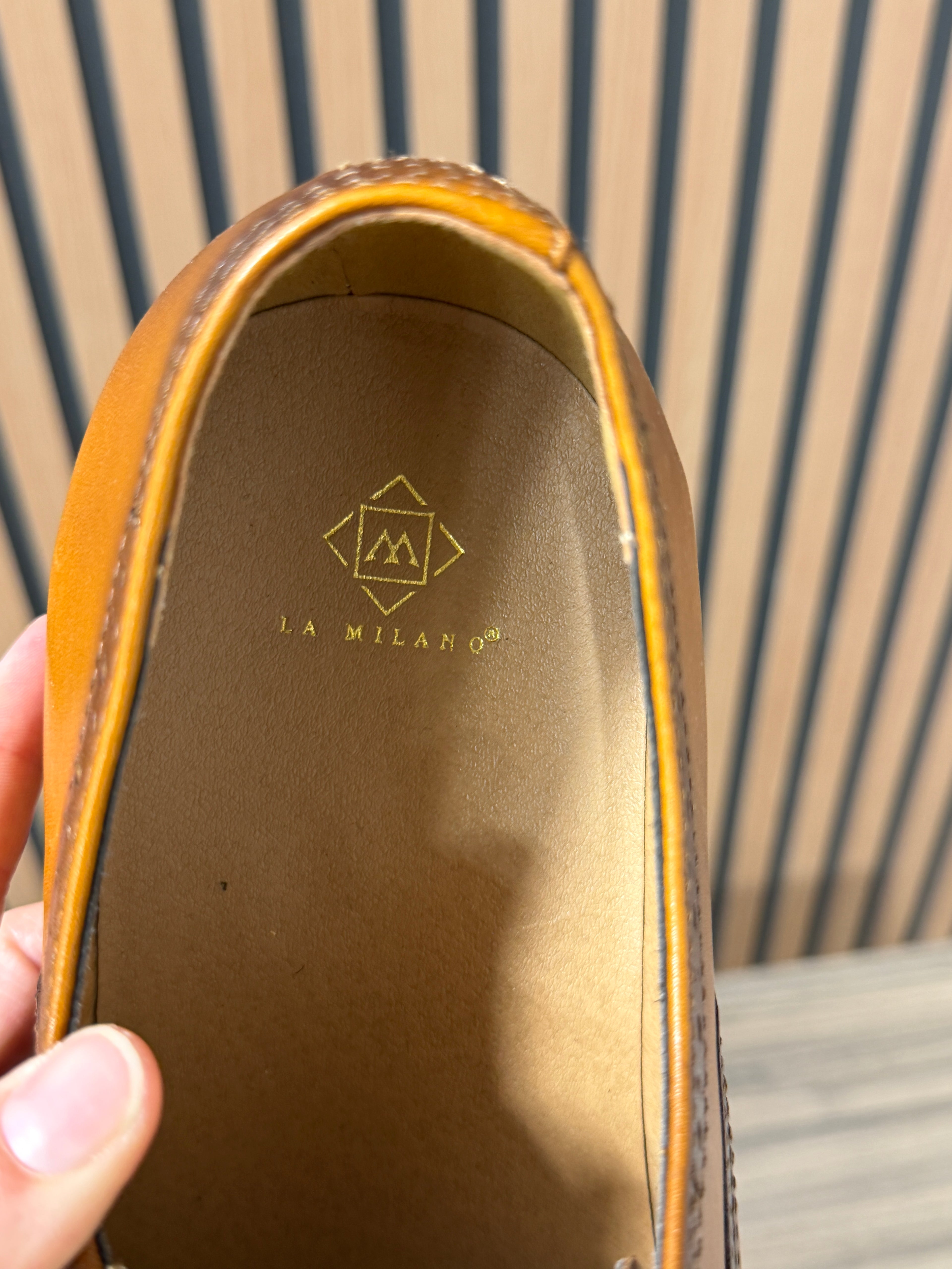 La Milano Lorenzo Cap Toe Oxfords in cognac men's sz 15