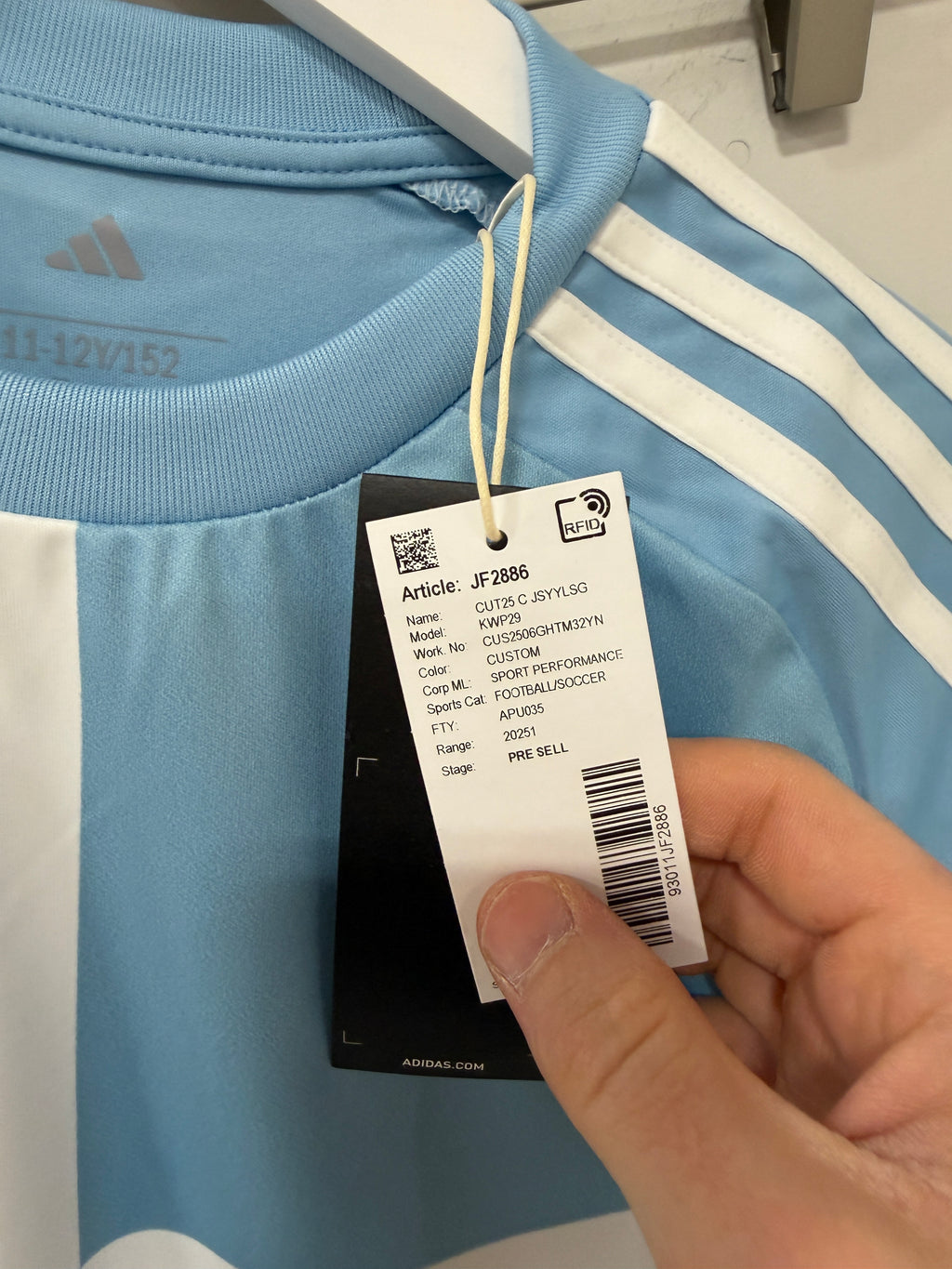 Adidas Baby Blue/White Jersey Youth