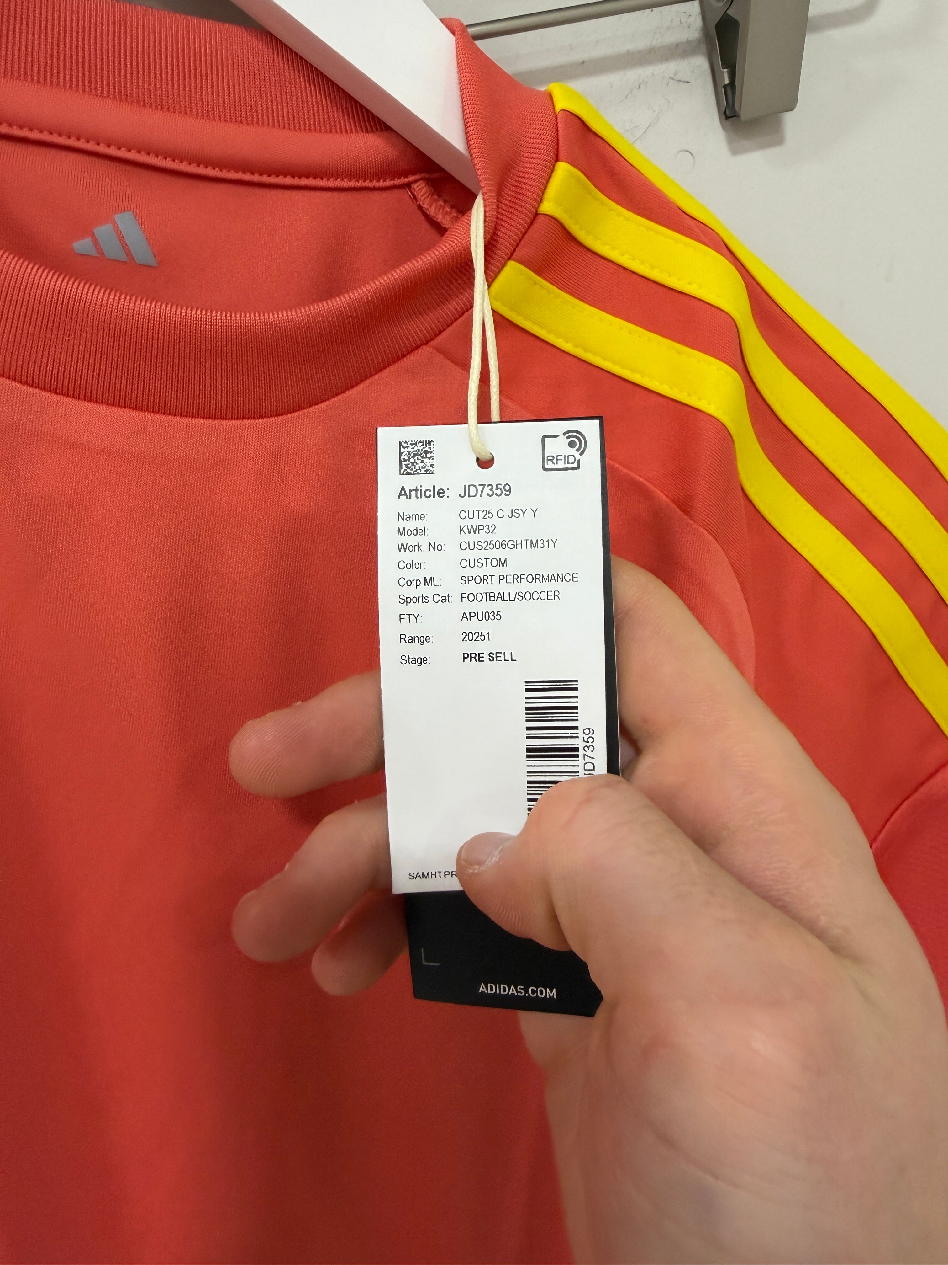 Adidas Orange/Yellow Jersey Youth