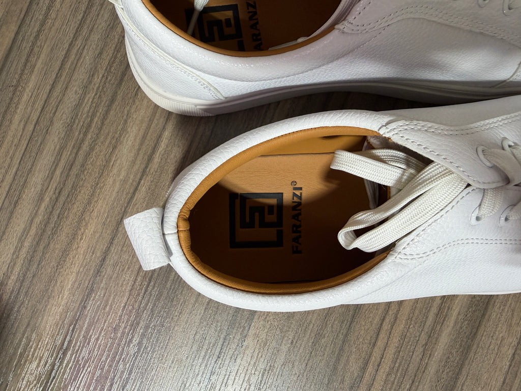 Faranzi white low-top casual sneakers men's sz 12