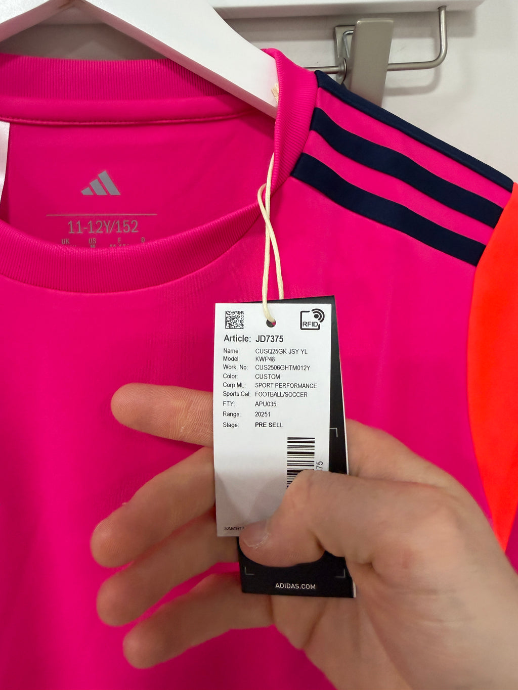 Adidas Keeper Jersey Padded Sz M Youth
