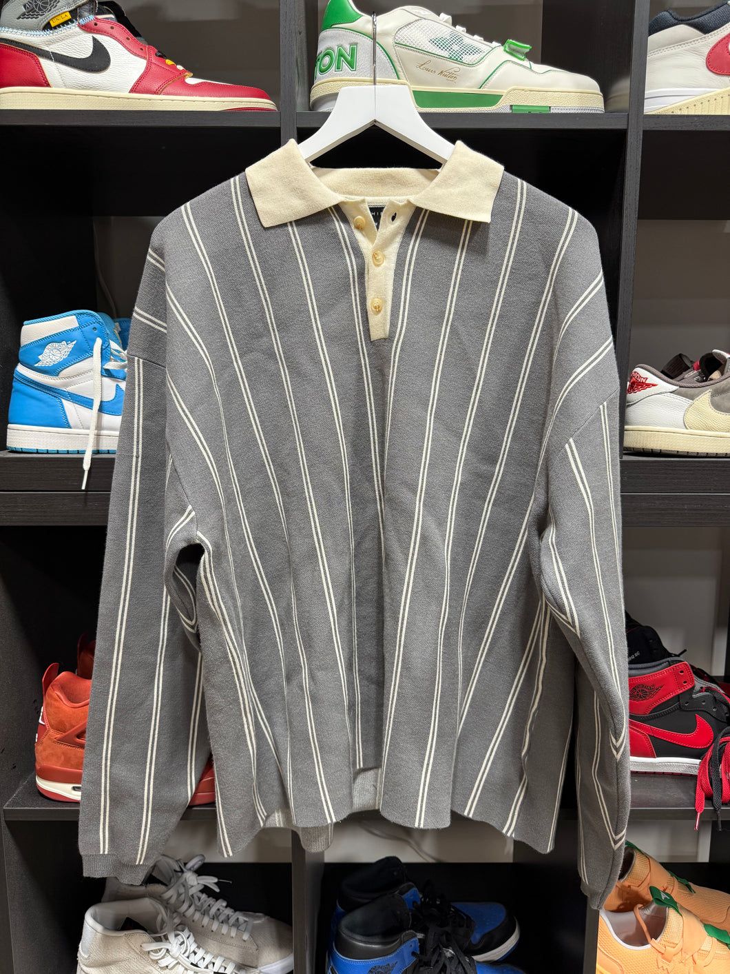 Richie Le Long Sleeve Heavy Dress Shirt Grey Sz M