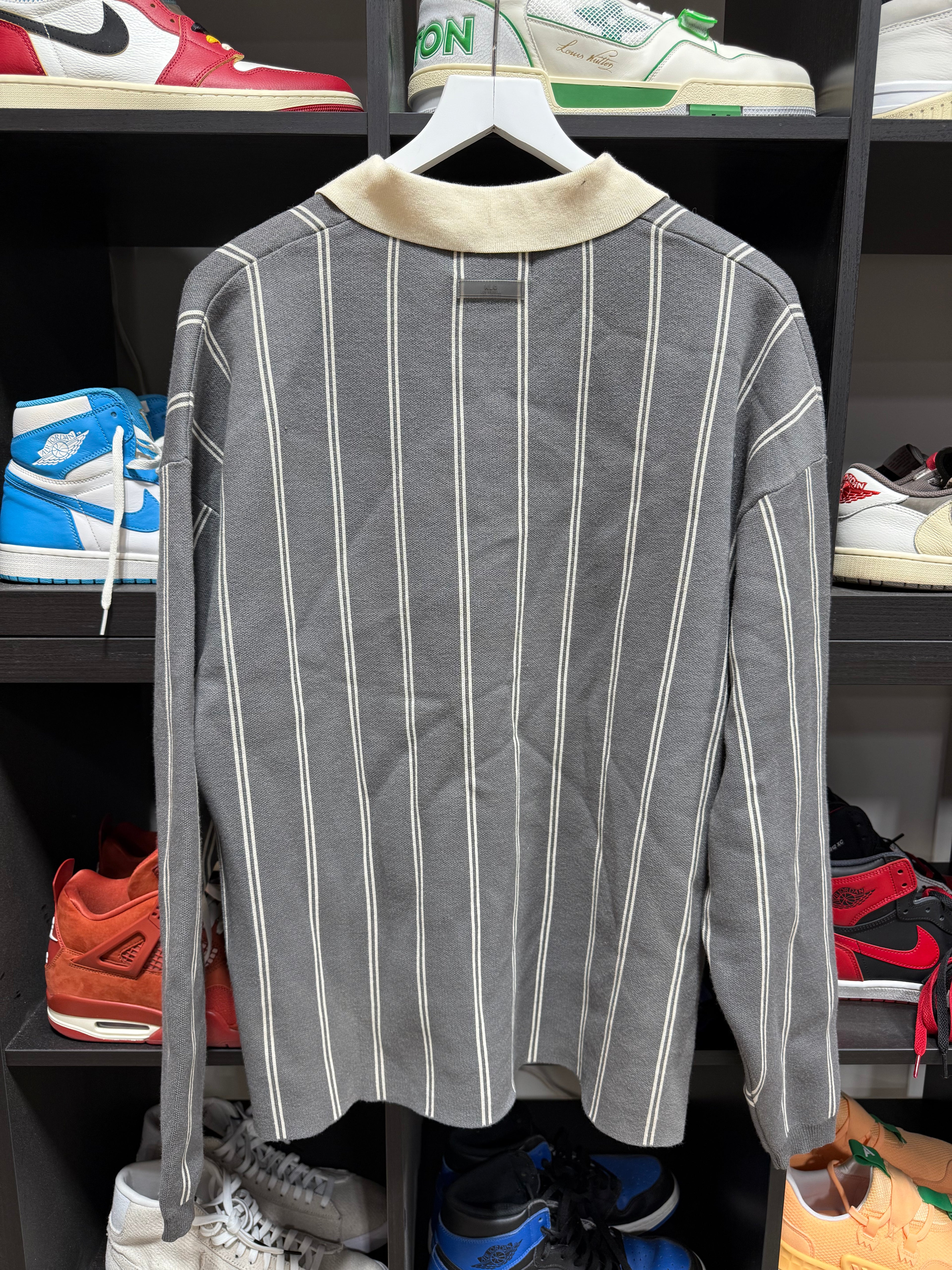 Richie Le Long Sleeve Heavy Dress Shirt Grey Sz M